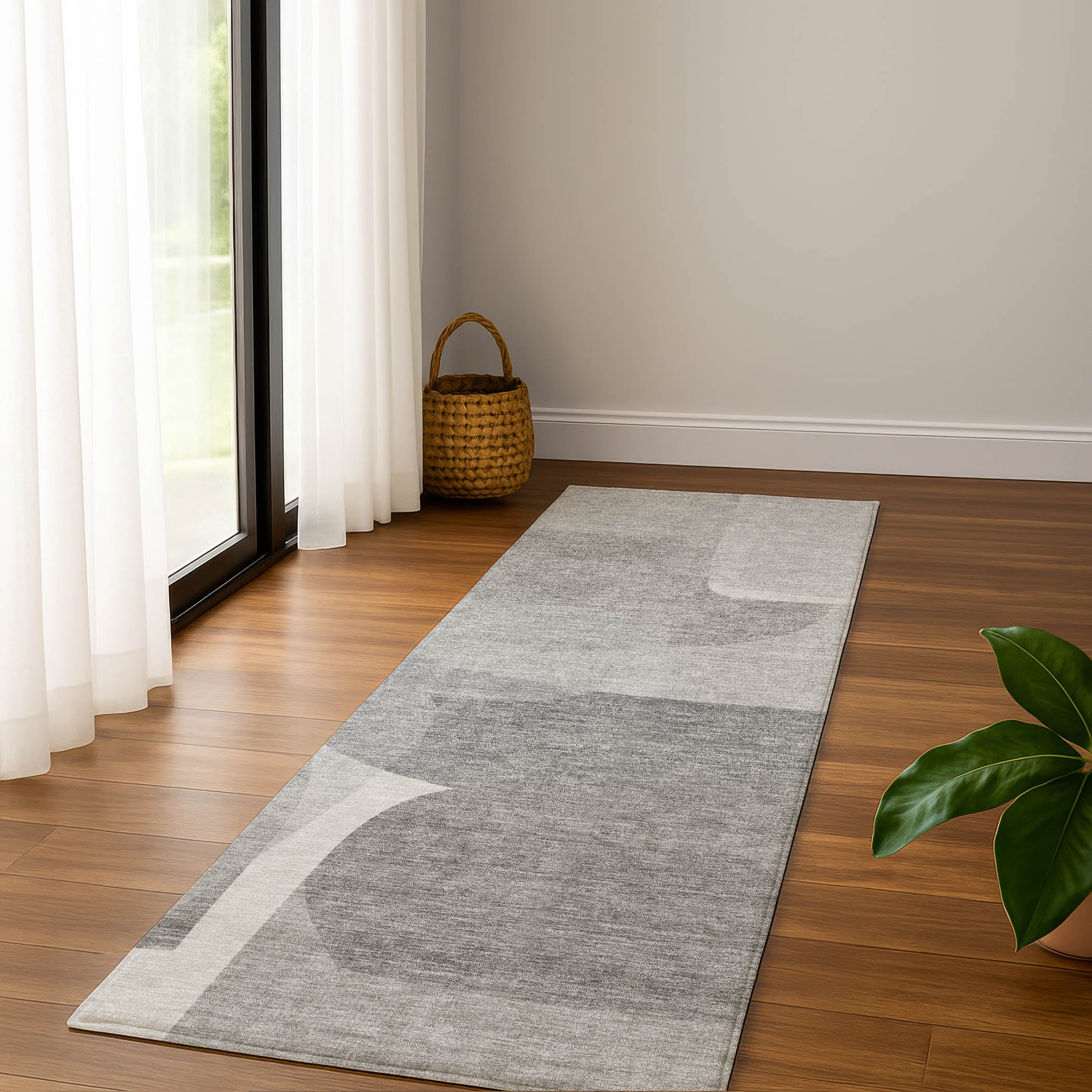 Lima Machine Washable Transitional Linen Ivory Rug 2'3" x 7'6" #shape_Runner