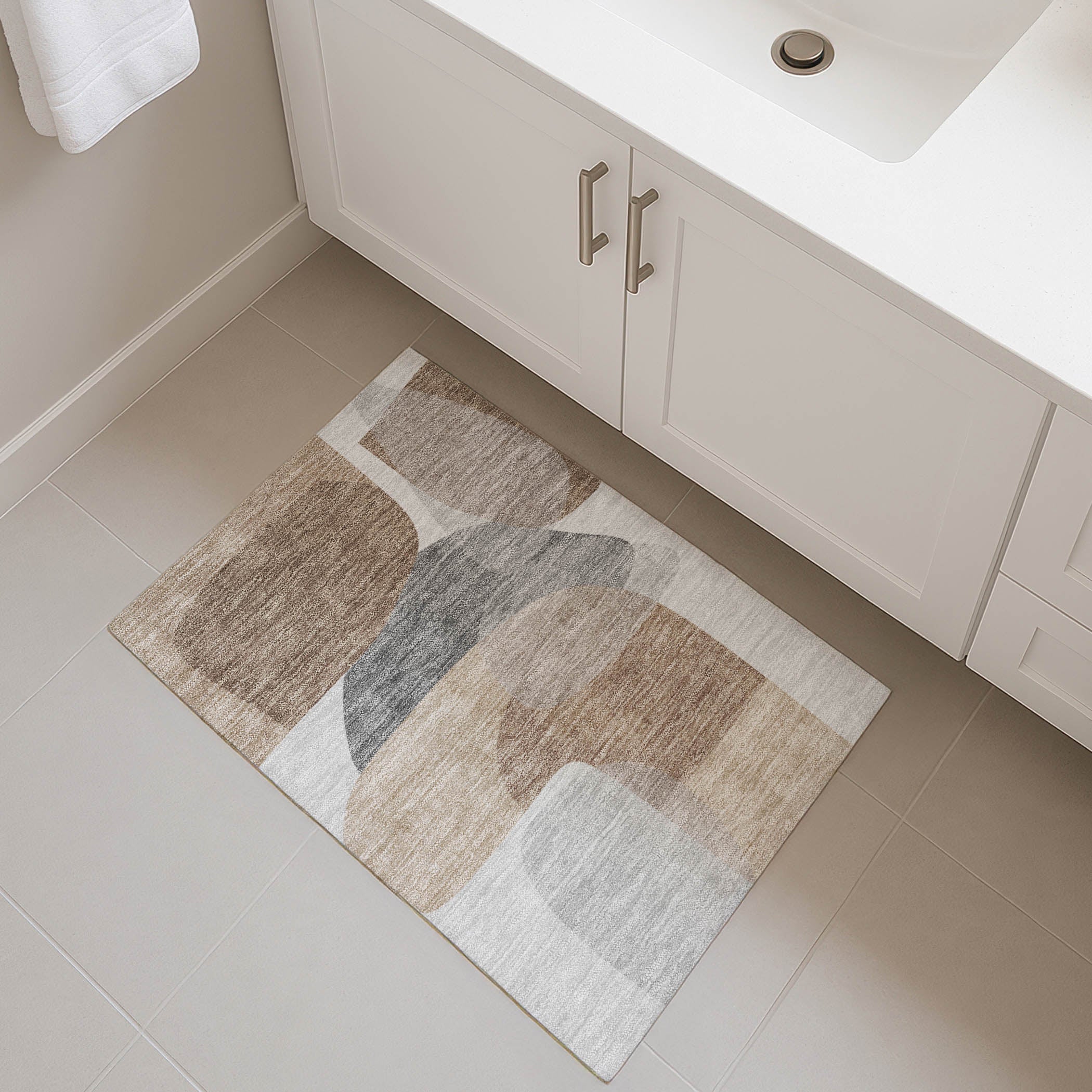 Lima Machine Washable Transitional Mocha Brown Rug 1'8" x 2'6" #shape_Rectangle