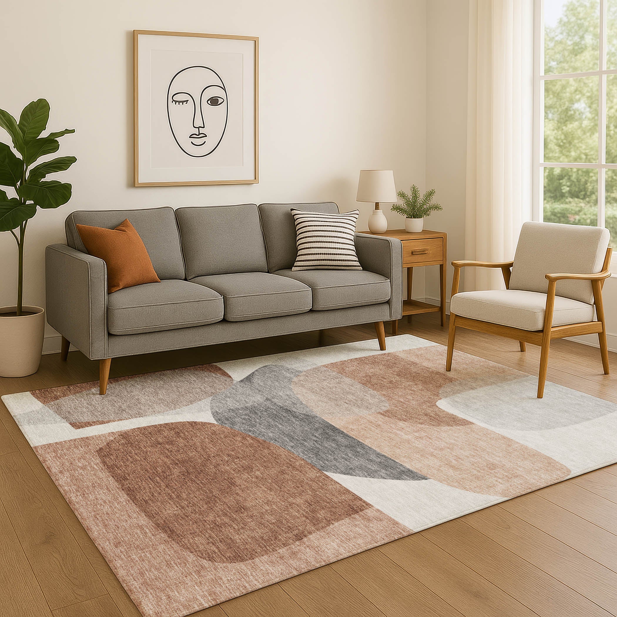 Lima Machine Washable Transitional Paprika Orange Rug 2'6" x 3'10" #shape_Rectangle