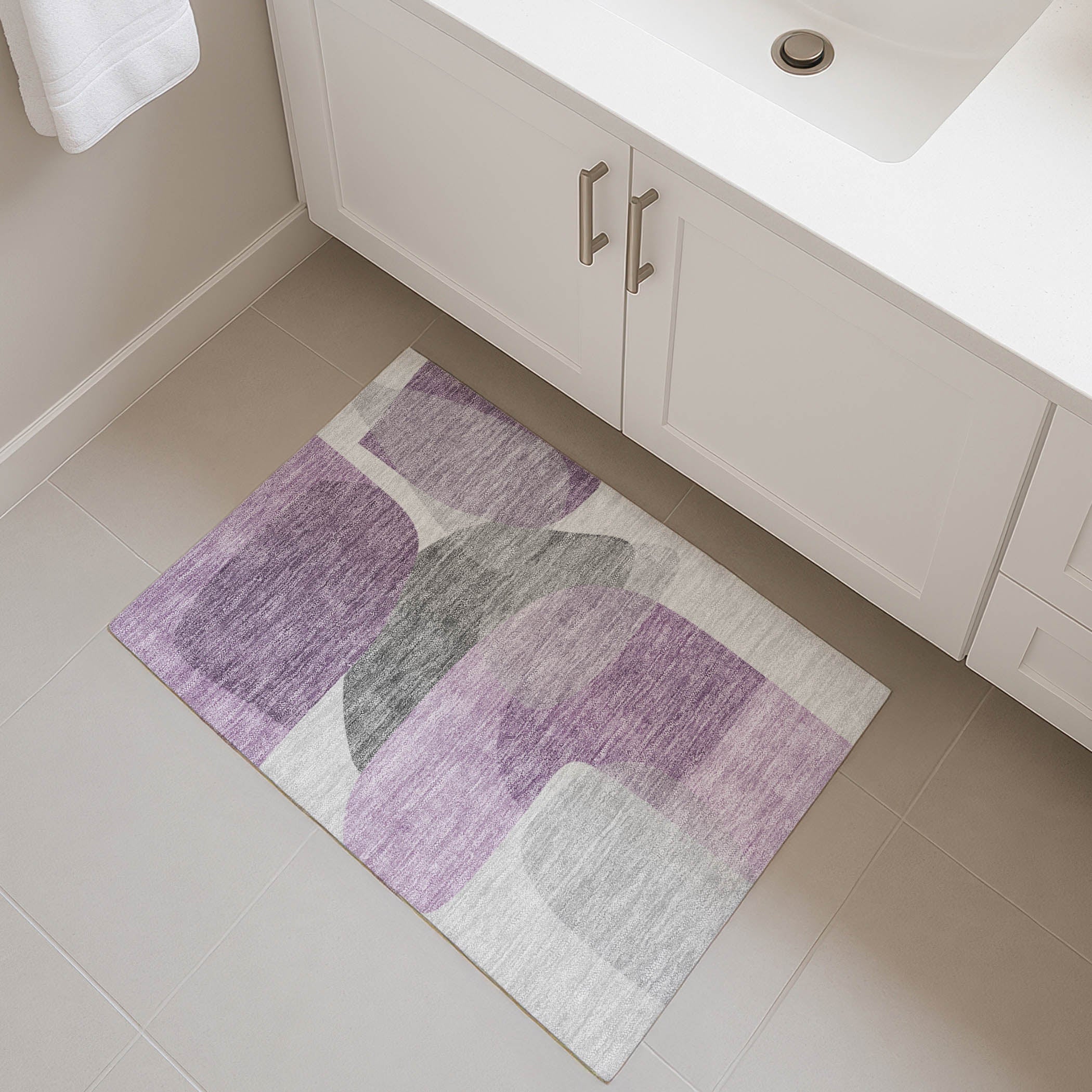 Lima Machine Washable Transitional Purple Rug 1'8" x 2'6" #shape_Rectangle