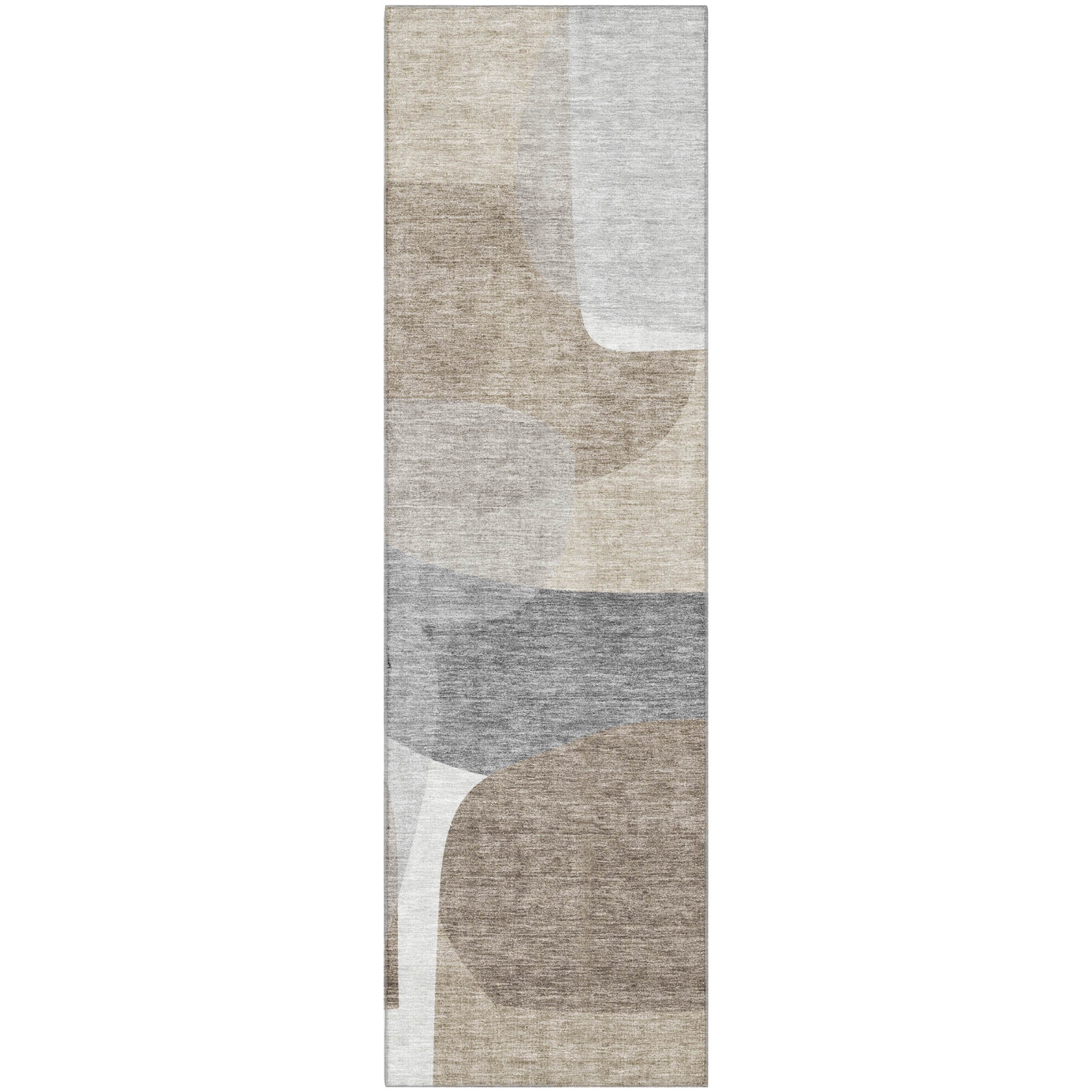 Lima Machine Washable Transitional Taupe Brown Rug 2'3" x 7'6" #shape_Runner
