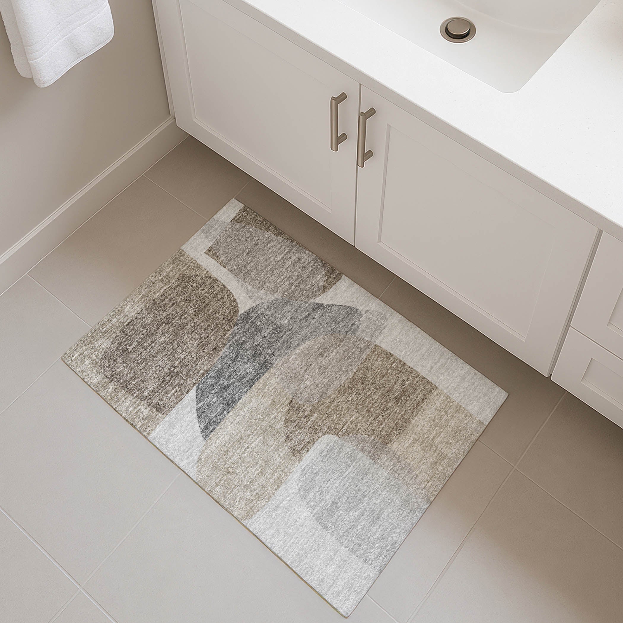 Lima Machine Washable Transitional Taupe Brown Rug 1'8" x 2'6" #shape_Rectangle