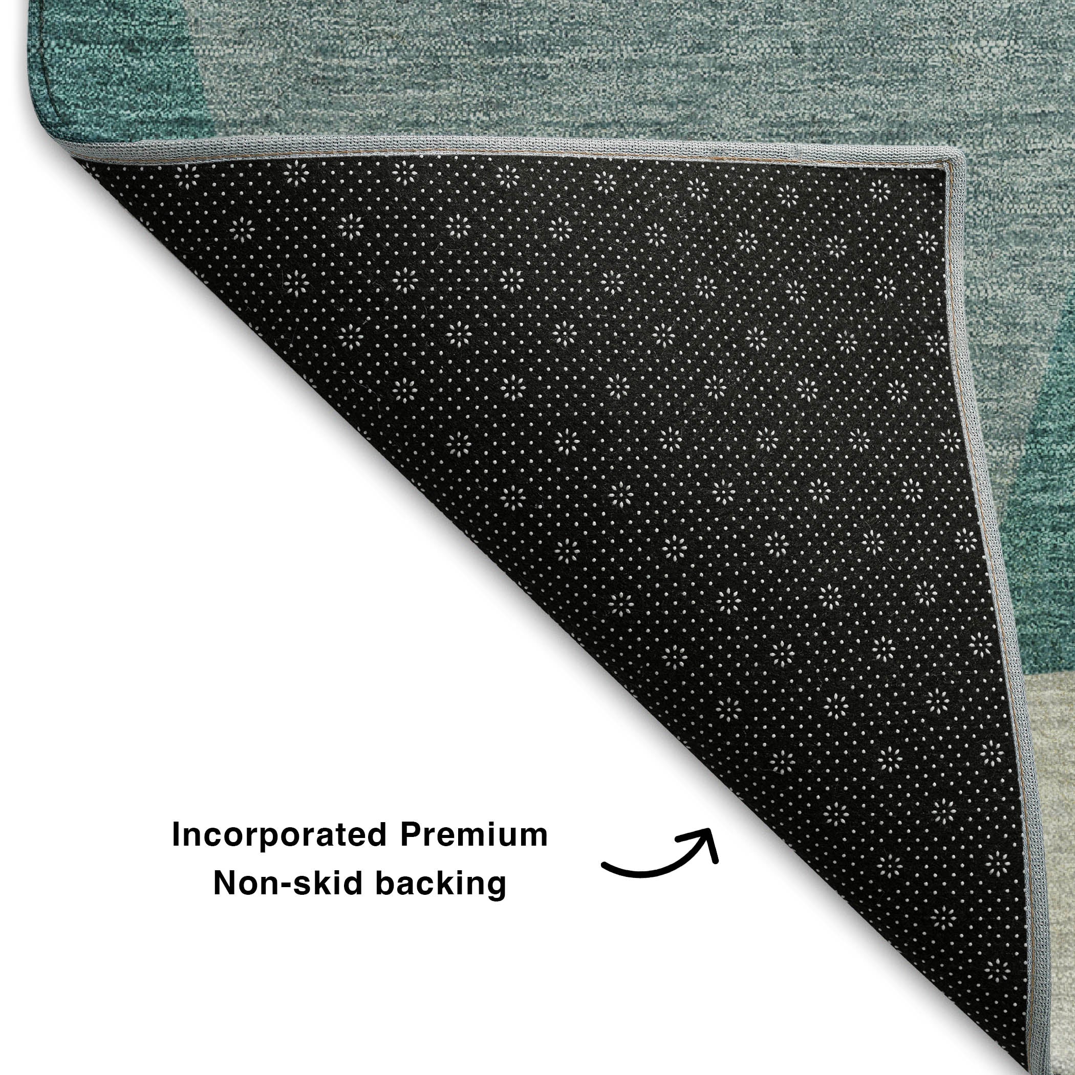 Lima Machine Washable Transitional Teal Rug 1'8" x 2'6" #shape_Rectangle