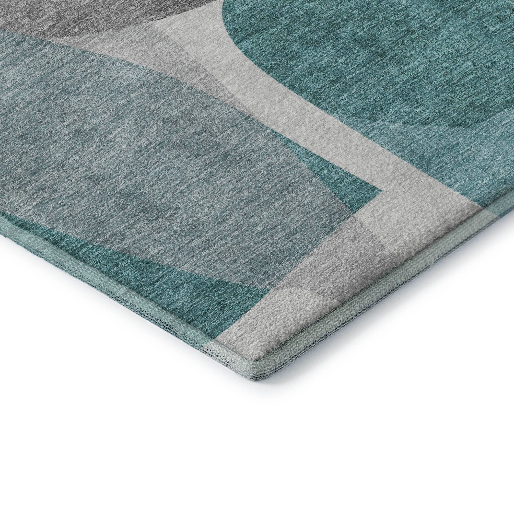 Lima Machine Washable Transitional Teal Rug 1'8" x 2'6" #shape_Rectangle