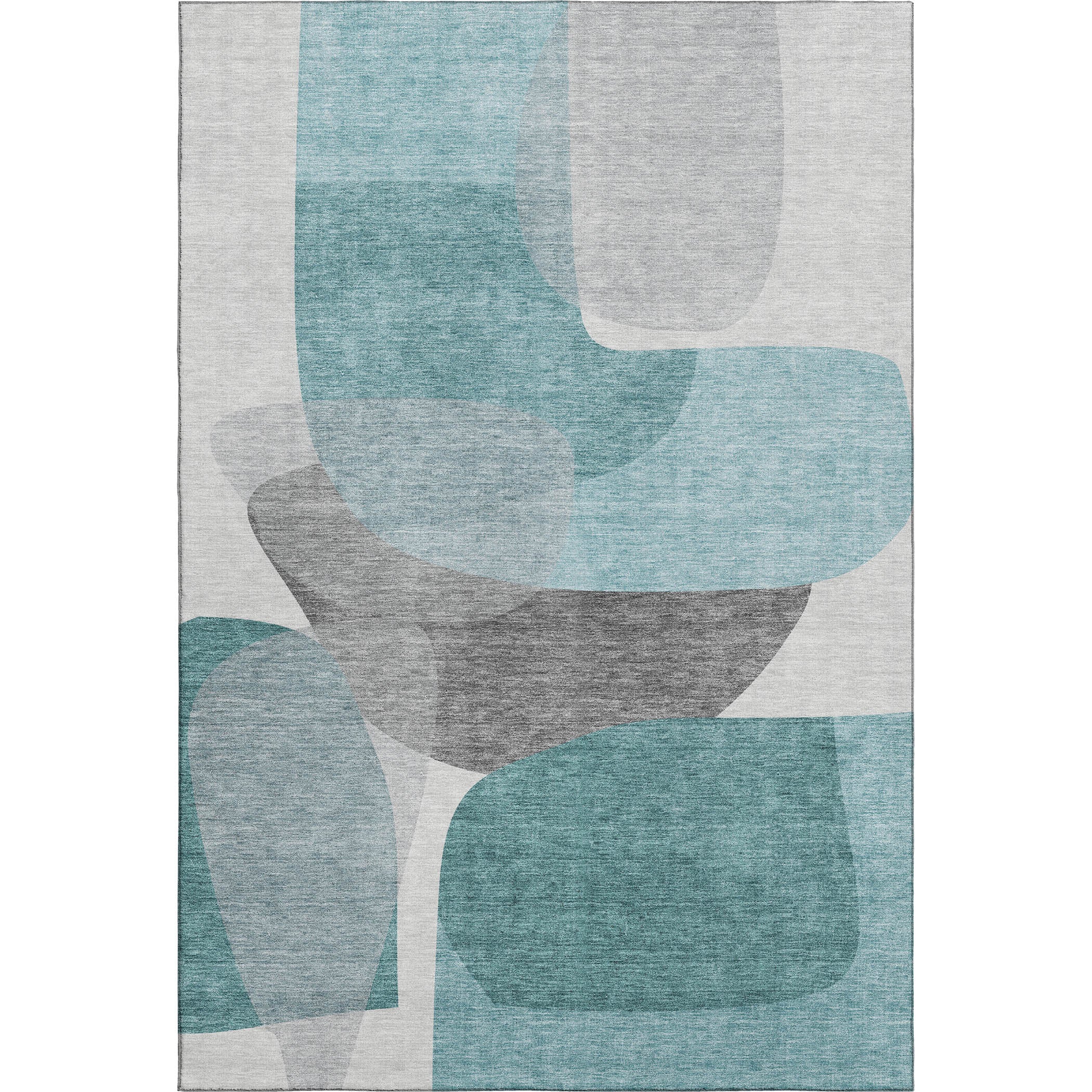 Lima Machine Washable Transitional Teal Rug 2'6" x 3'10" #shape_Rectangle