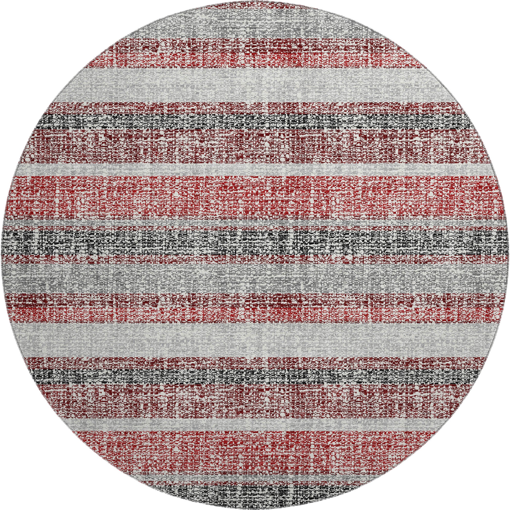 Valletta Machine Washable Transitional Burgundy Red Rug 8' x 8' #shape_Round