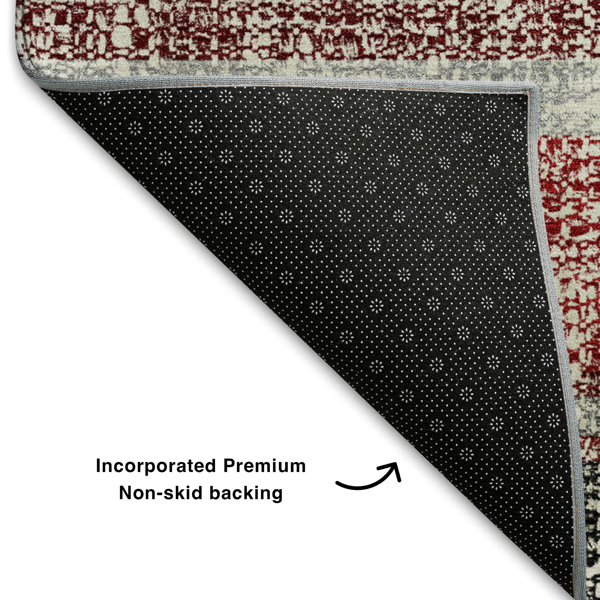Valletta Machine Washable Transitional Burgundy Red Rug 1'8" x 2'6" #shape_Rectangle