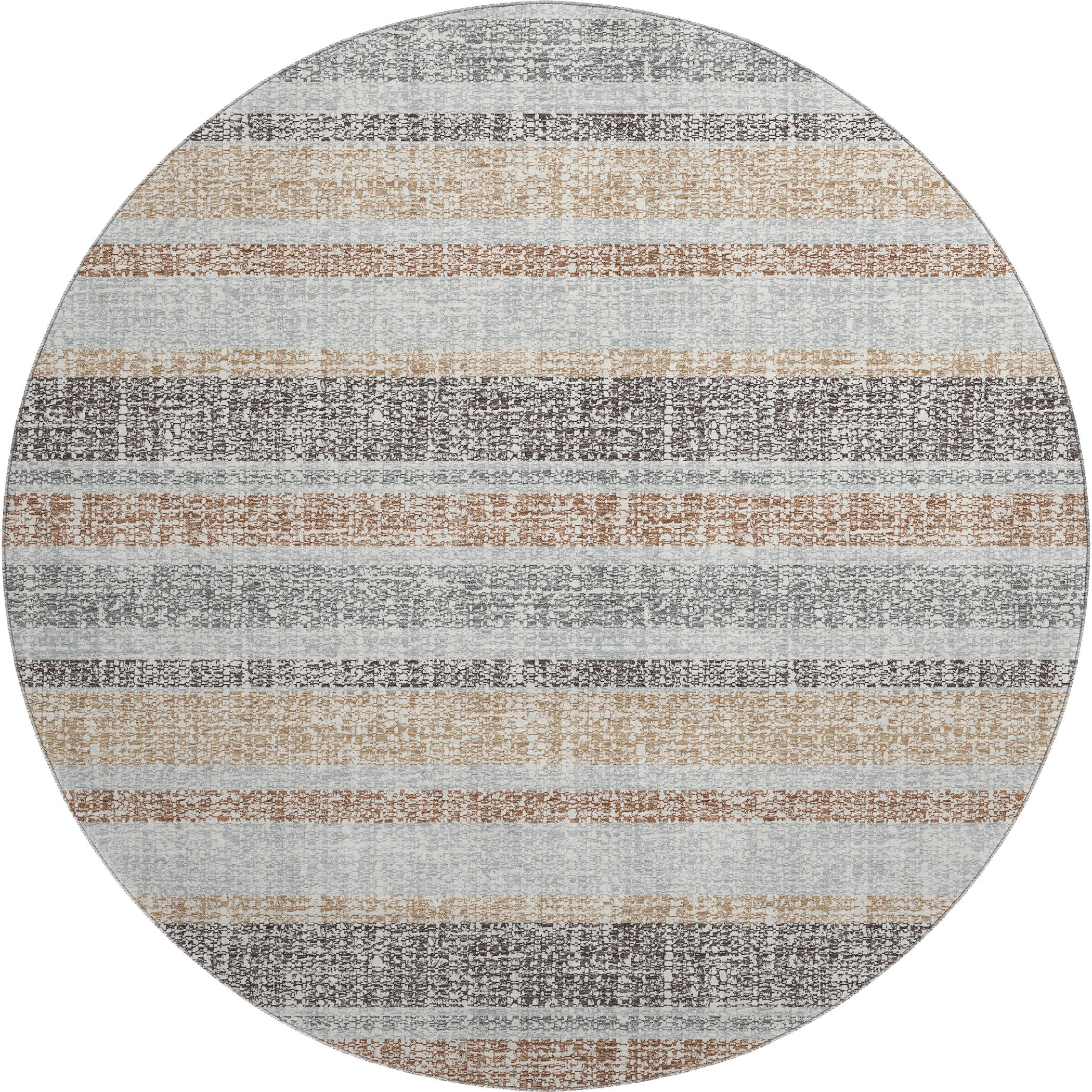 Valletta Machine Washable Transitional Gray Rug 8' x 8' #shape_Round