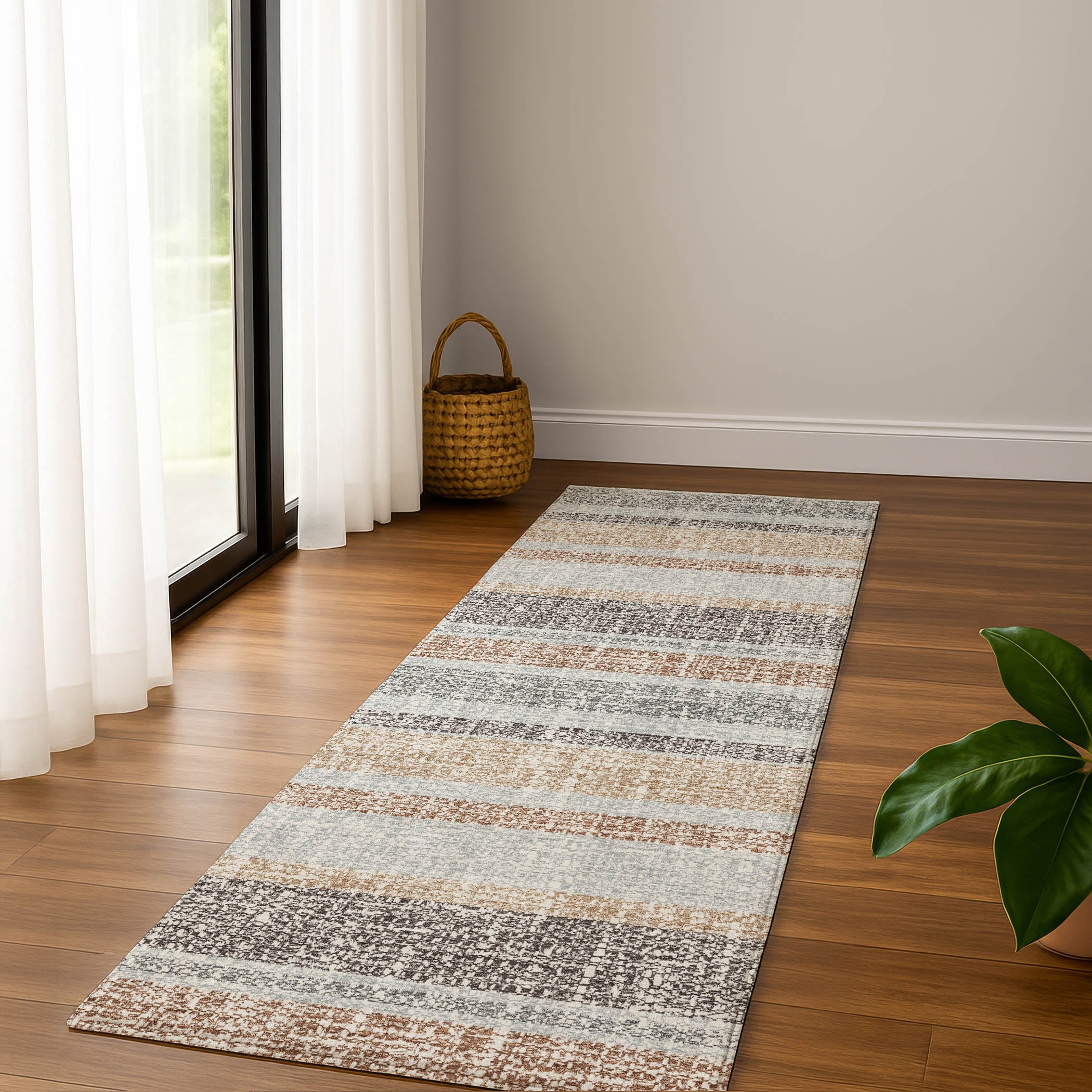 Valletta Machine Washable Transitional Gray Rug 2'3" x 7'6" #shape_Runner