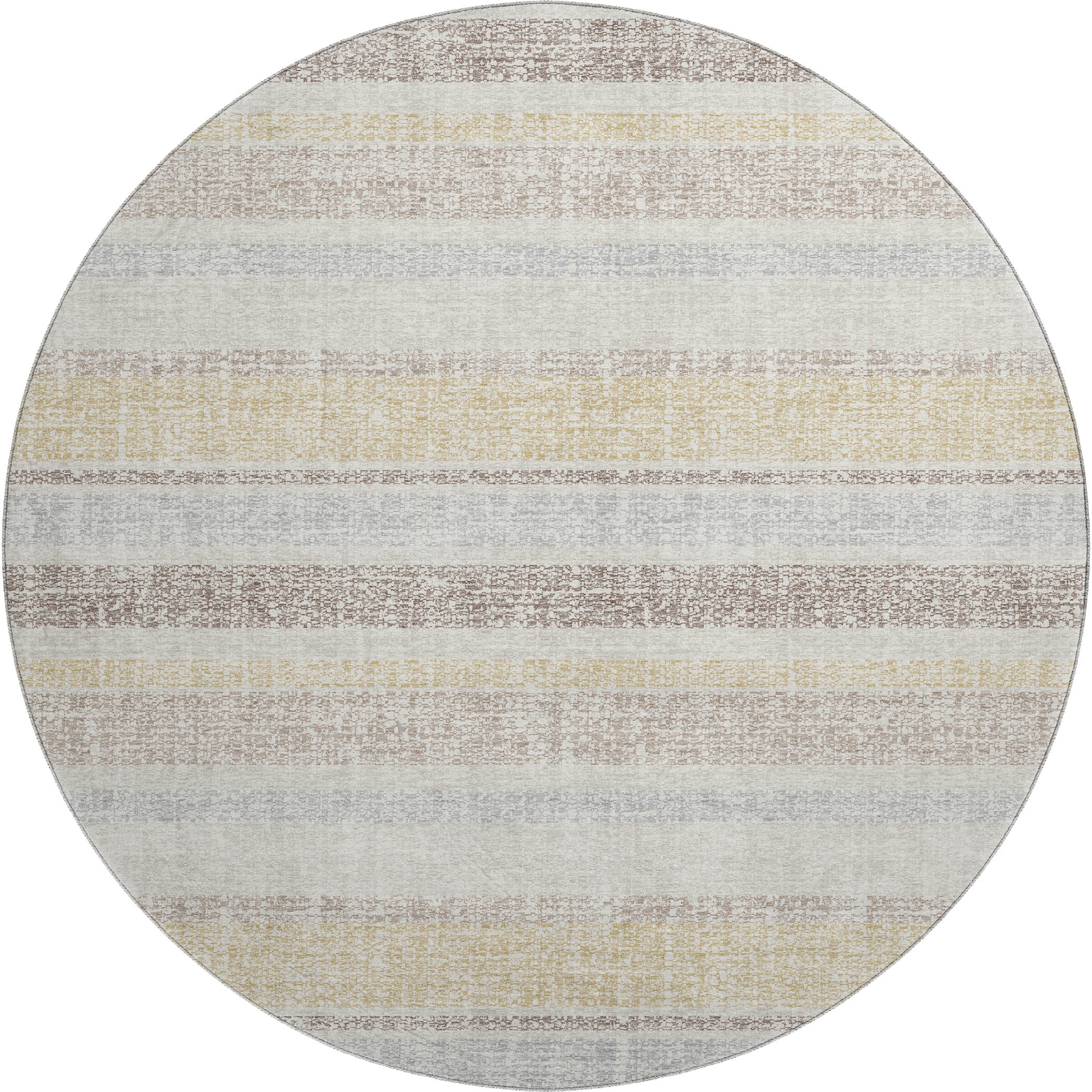 Valletta Machine Washable Transitional Ivory Rug 8' x 8' #shape_Round