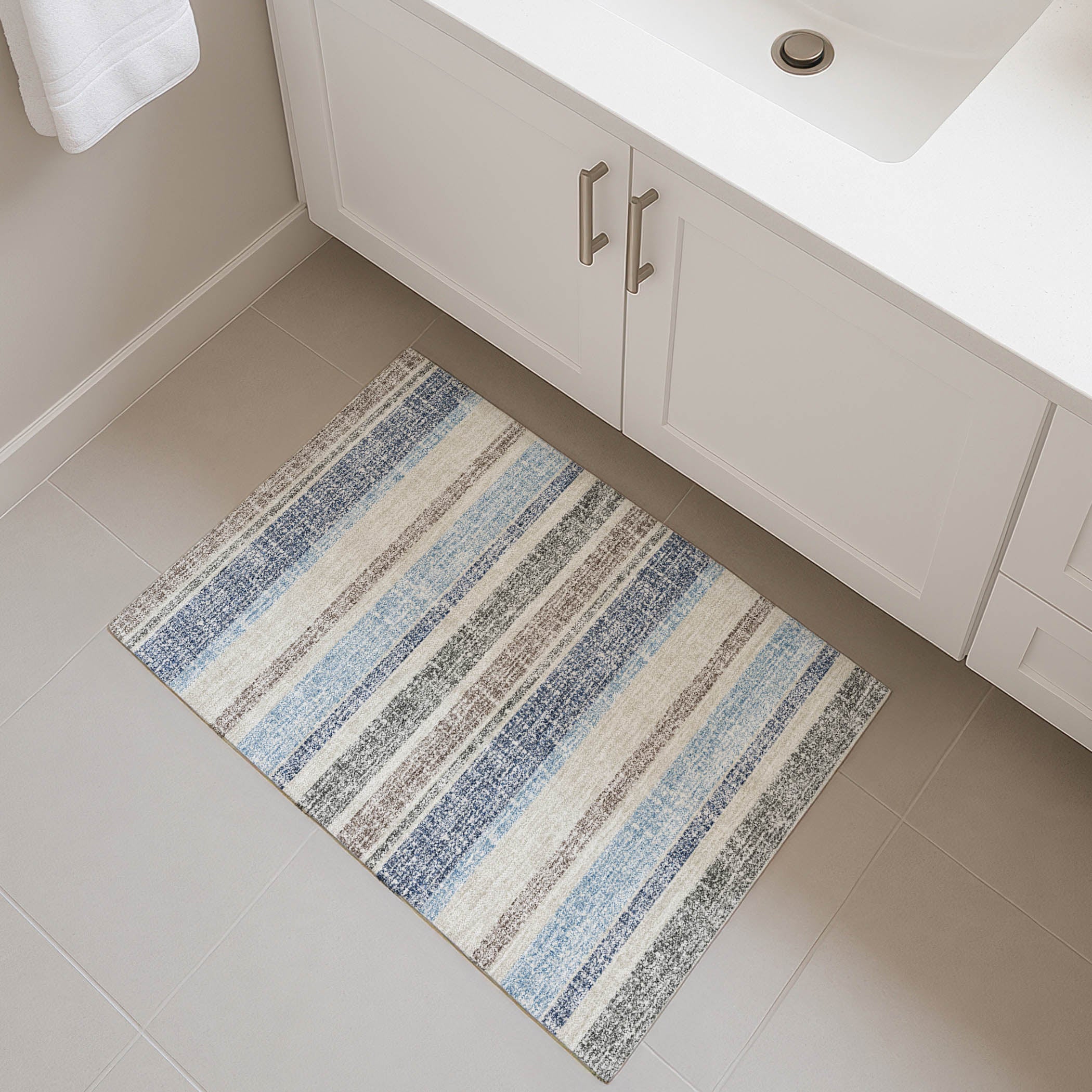 Valletta Machine Washable Transitional Navy Blue Rug 1'8" x 2'6" #shape_Rectangle