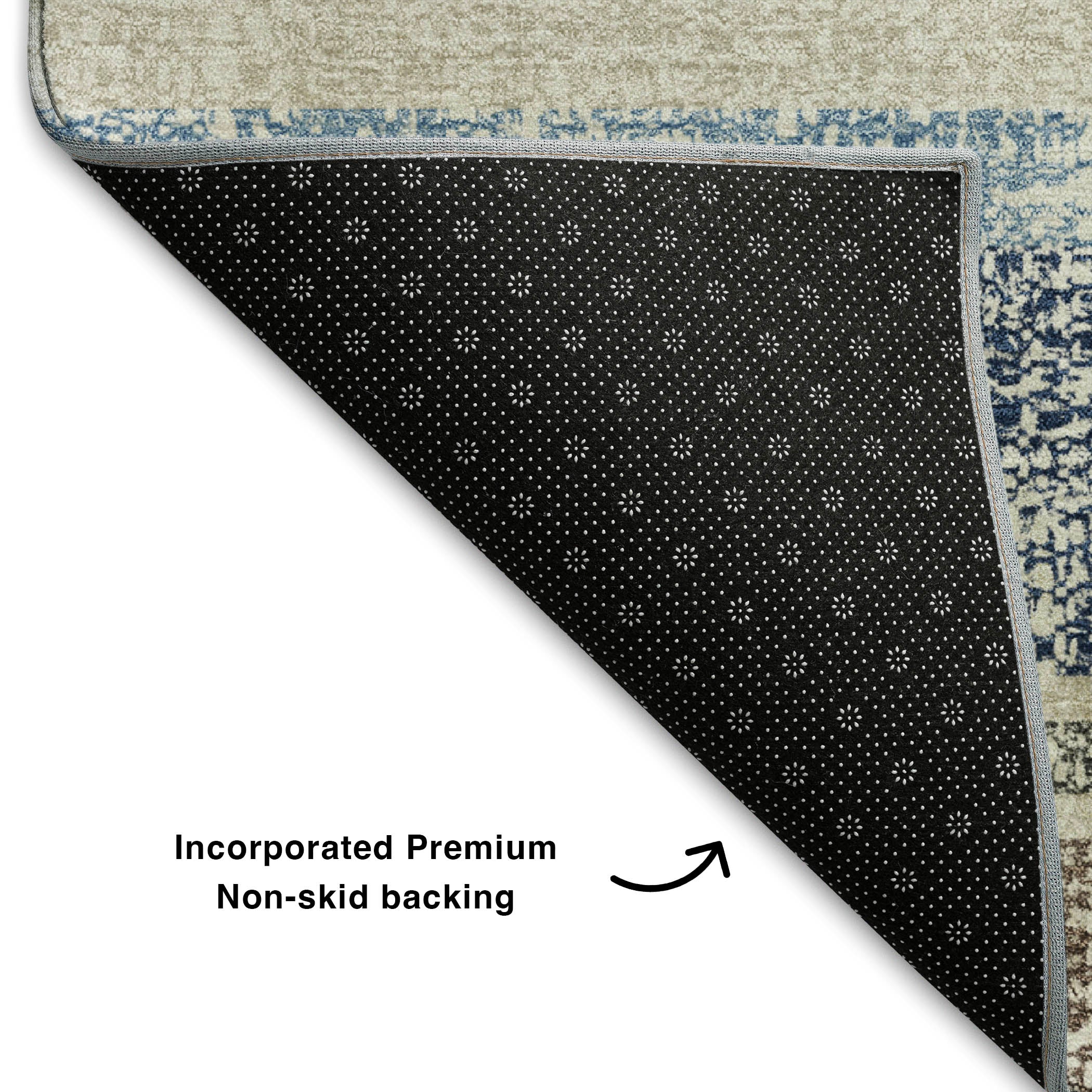 Valletta Machine Washable Transitional Navy Blue Rug 1'8" x 2'6" #shape_Rectangle