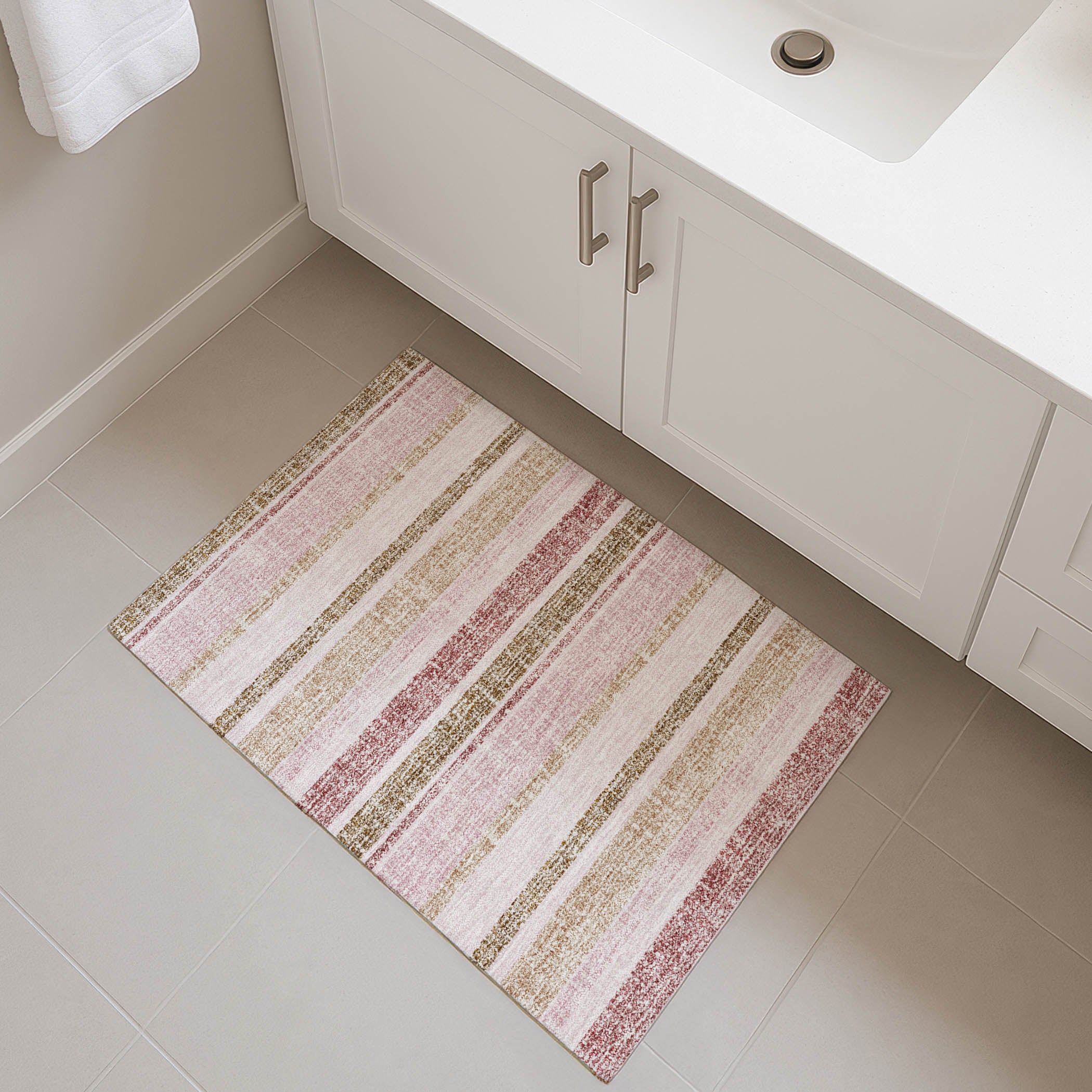 Valletta Machine Washable Transitional Pink Rug 1'8" x 2'6" #shape_Rectangle
