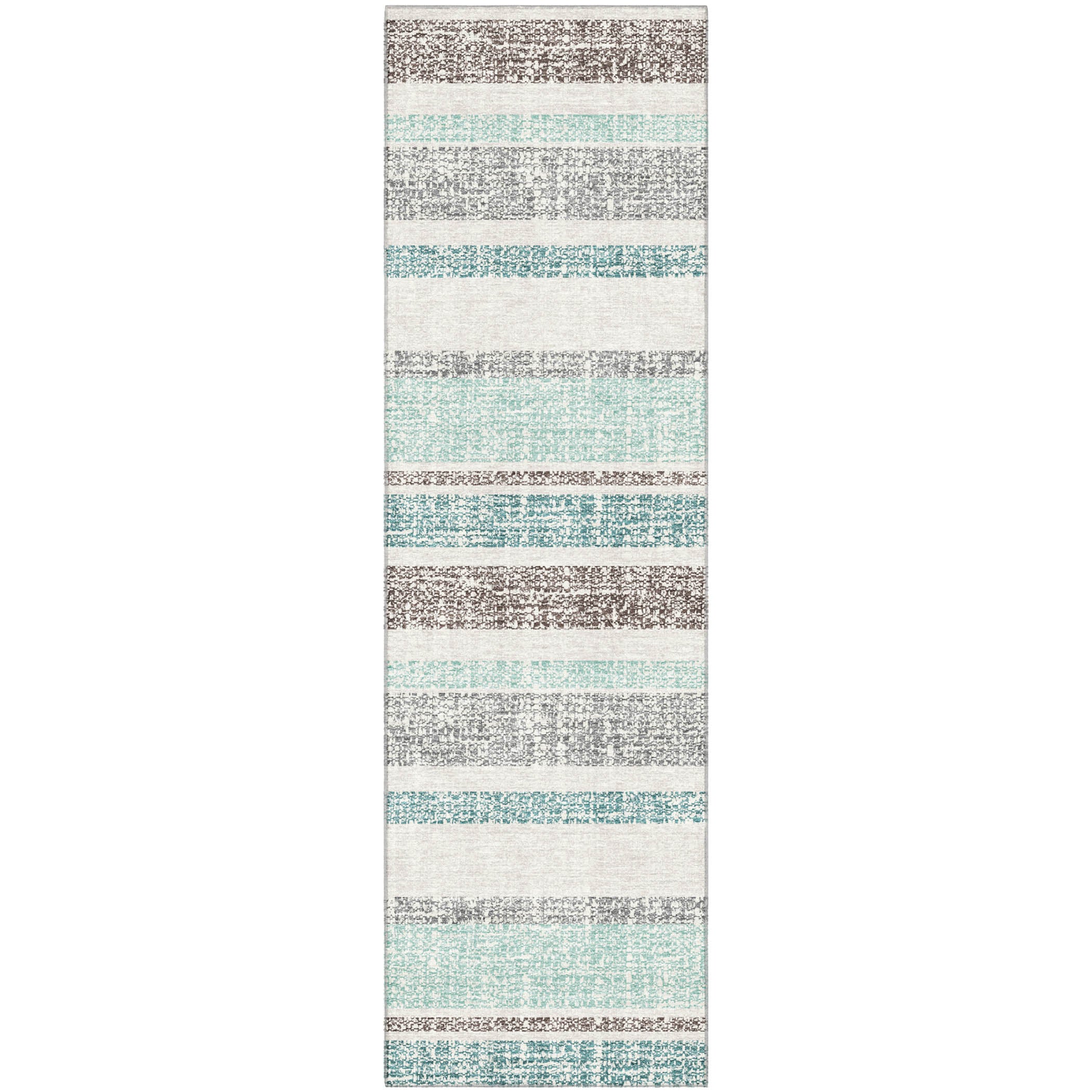 Valletta Machine Washable Transitional Teal Rug 2'3" x 7'6" #shape_Runner