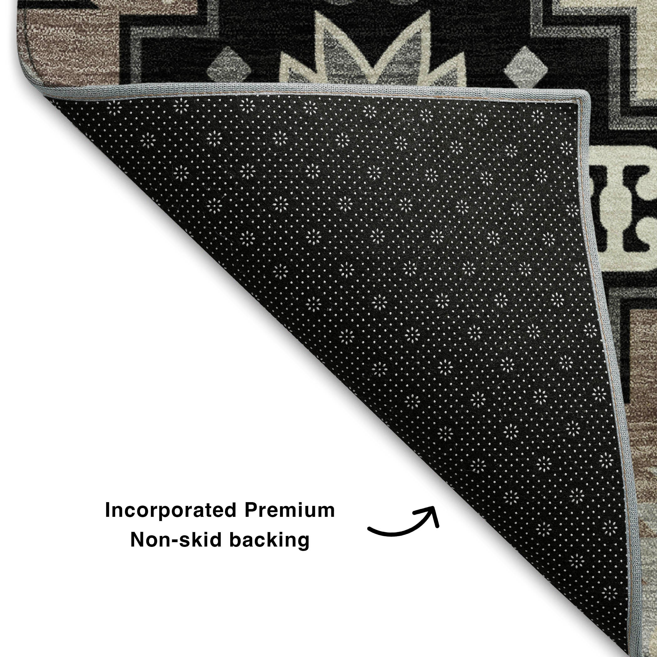 Athens Machine Washable Transitional Black Rug 1'8" x 2'6" #shape_Rectangle