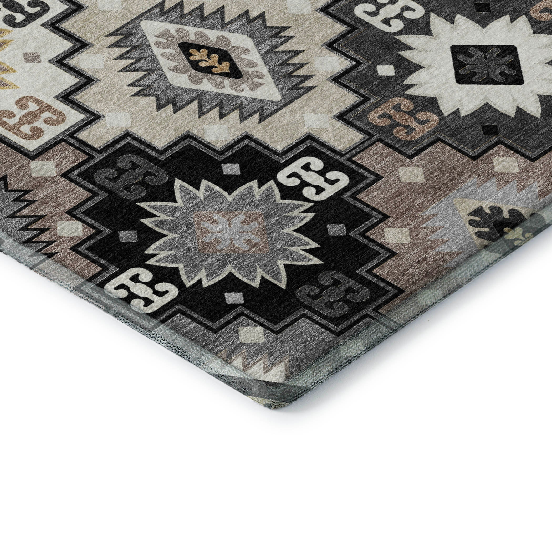 Athens Machine Washable Transitional Black Rug 1'8" x 2'6" #shape_Rectangle