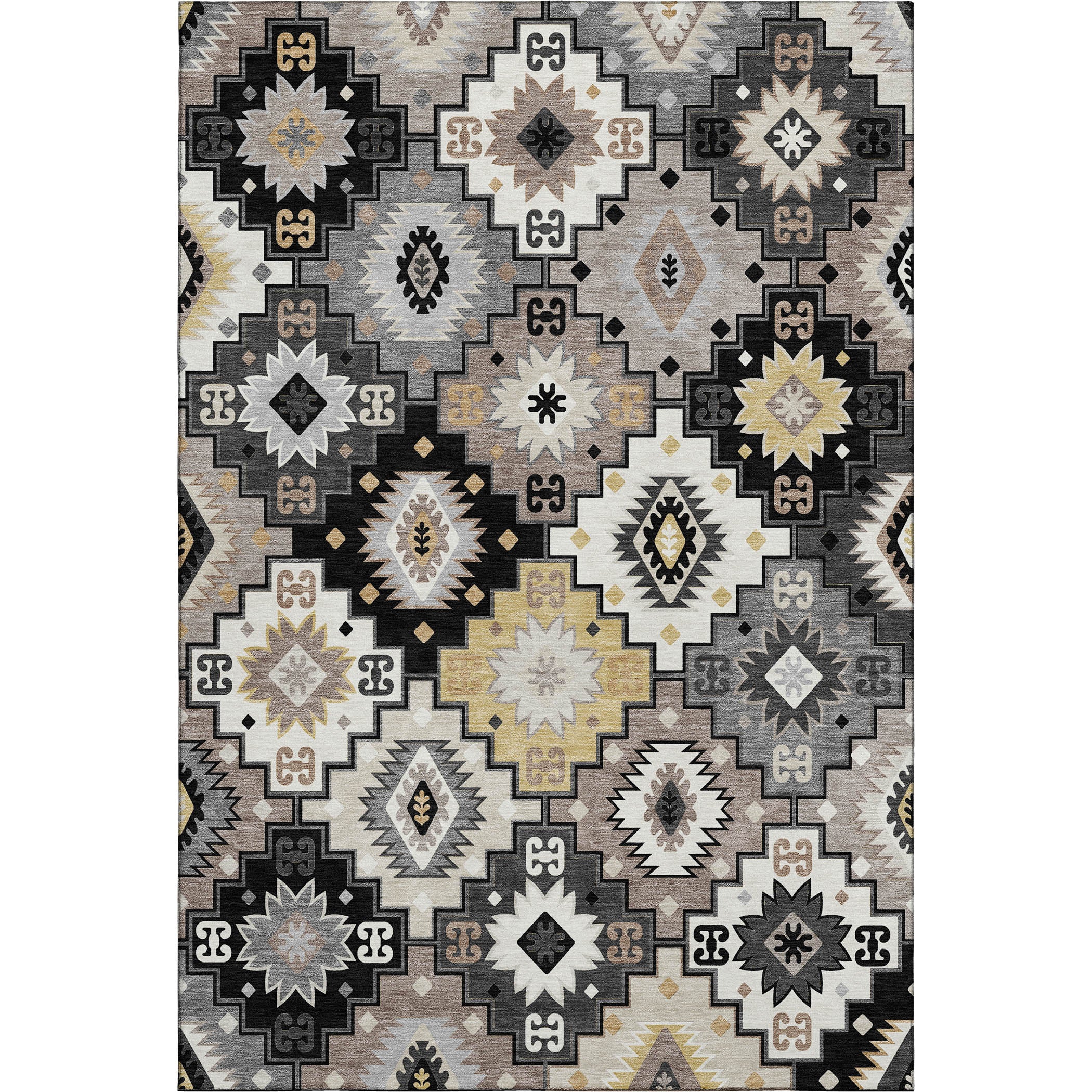 Athens Machine Washable Transitional Black Rug 2'6" x 3'10" #shape_Rectangle