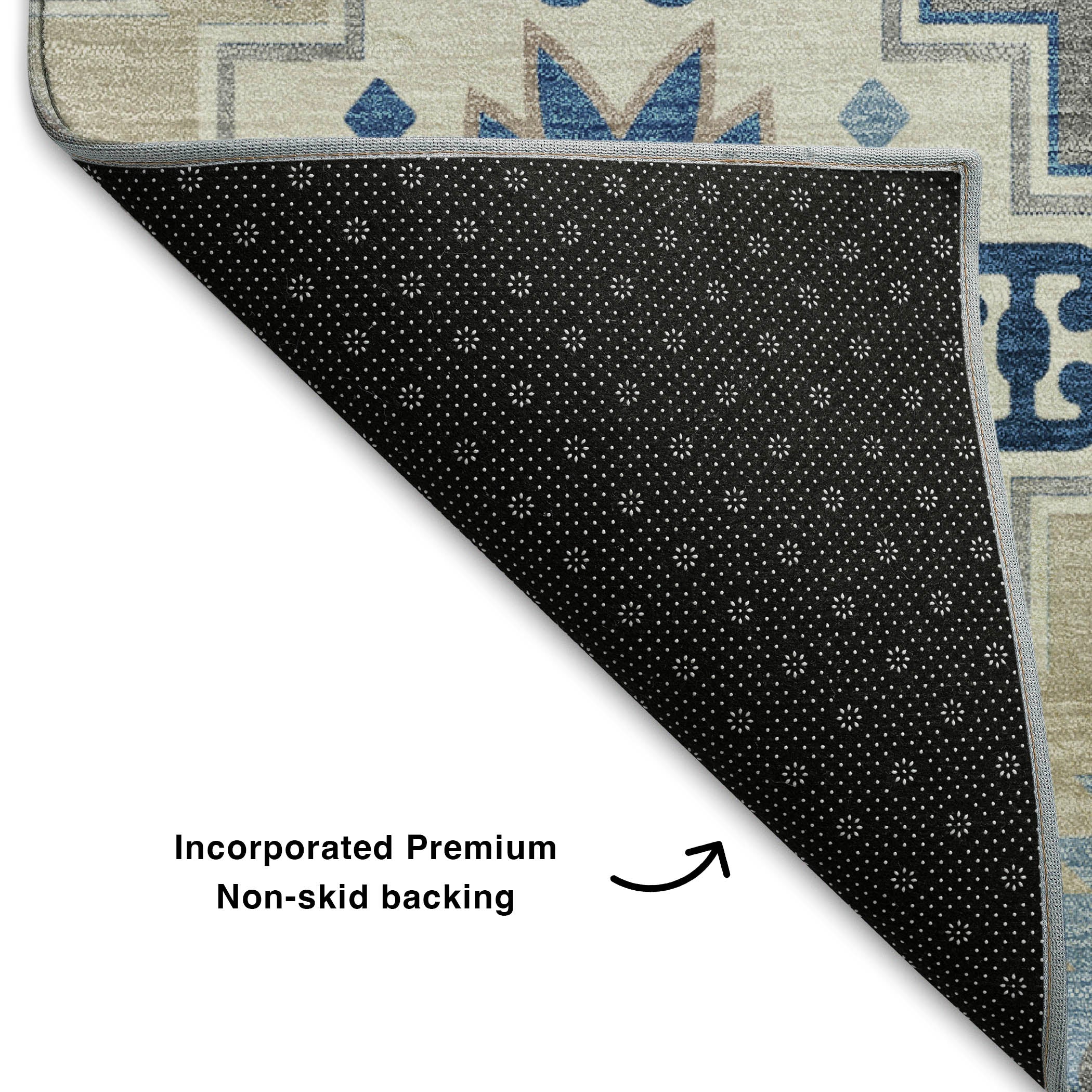 Athens Machine Washable Transitional Blue Rug 1'8" x 2'6" #shape_Rectangle