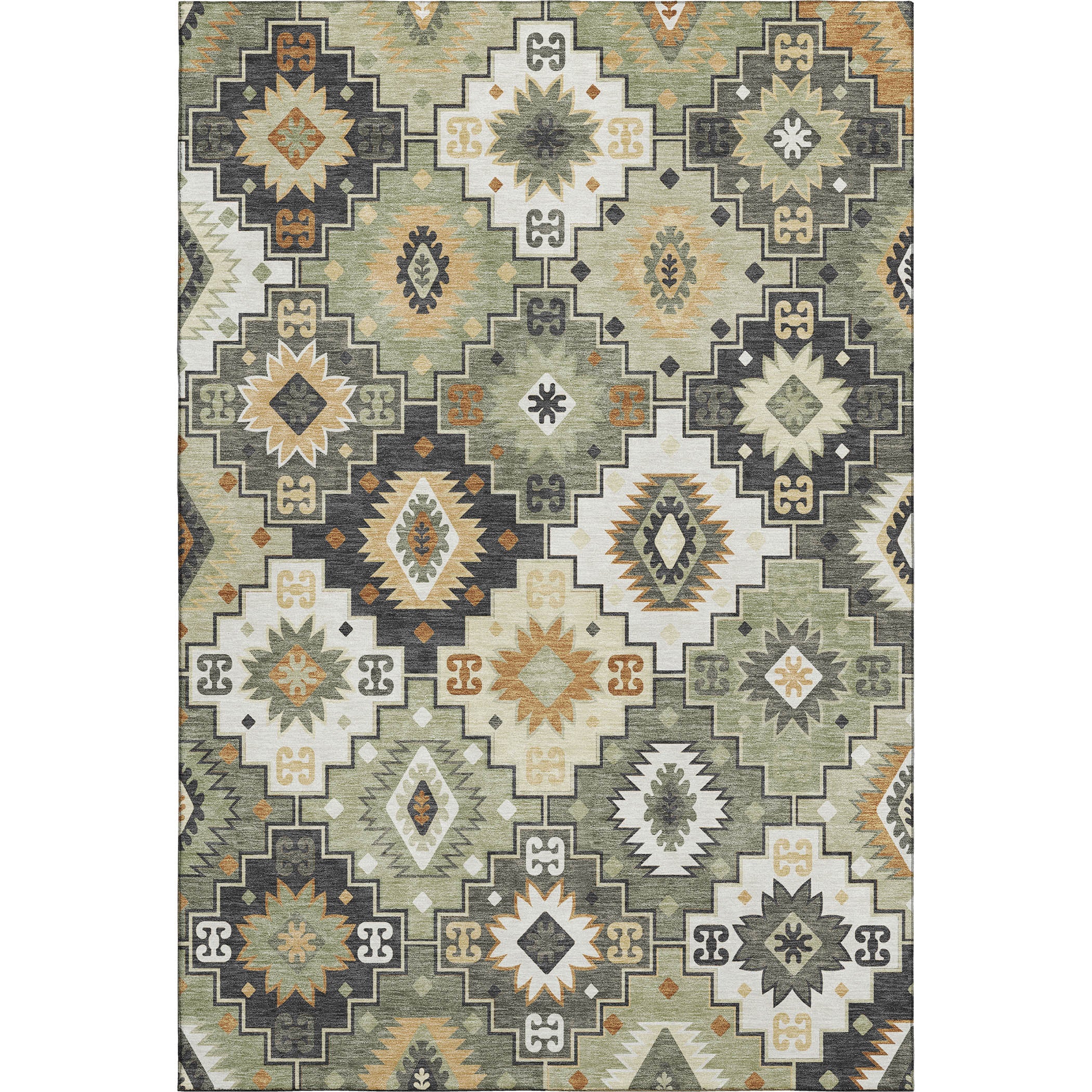 Athens Machine Washable Transitional Fern Green Rug 2'6" x 3'10" #shape_Rectangle