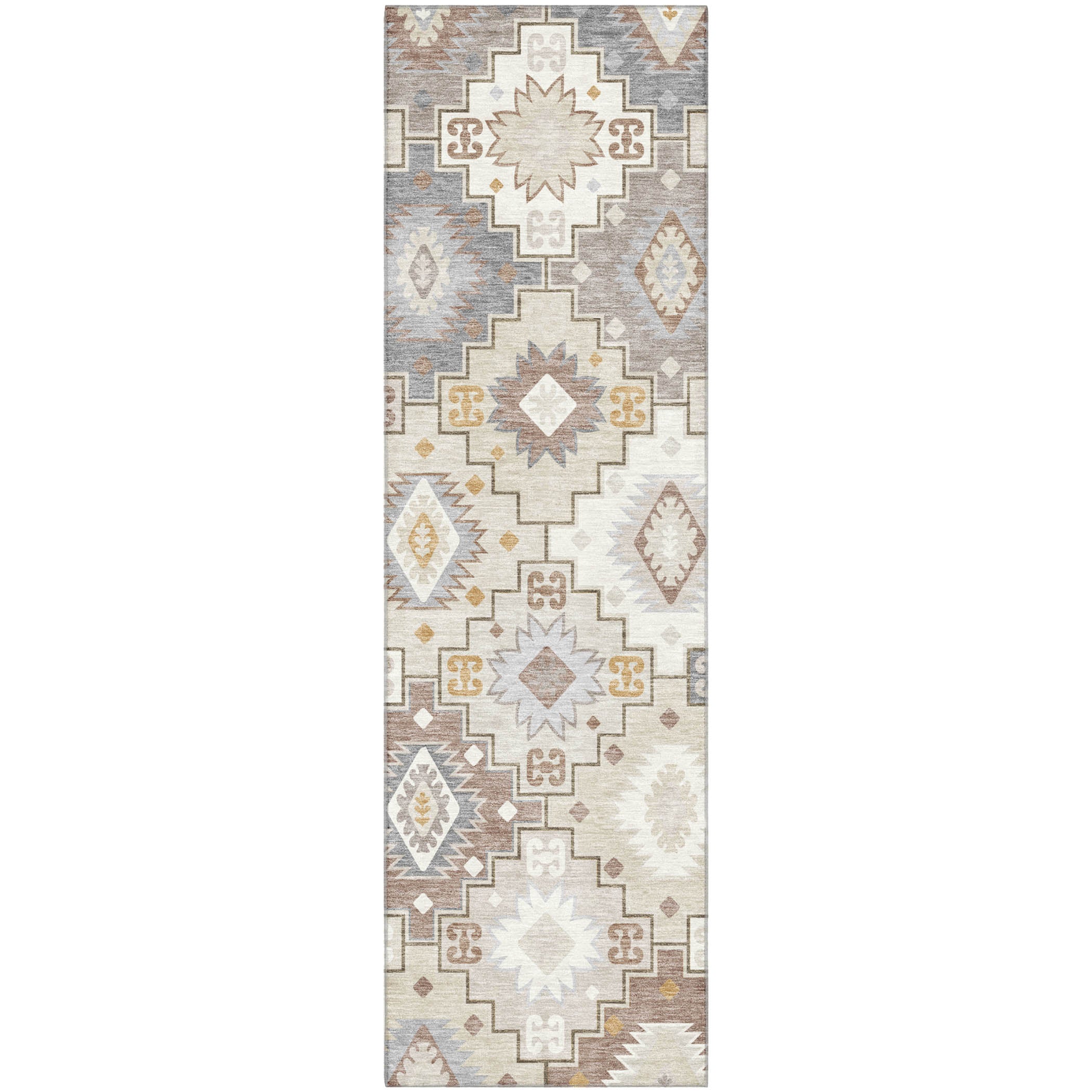 Athens Machine Washable Transitional Ivory Rug 2'3" x 7'6" #shape_Runner