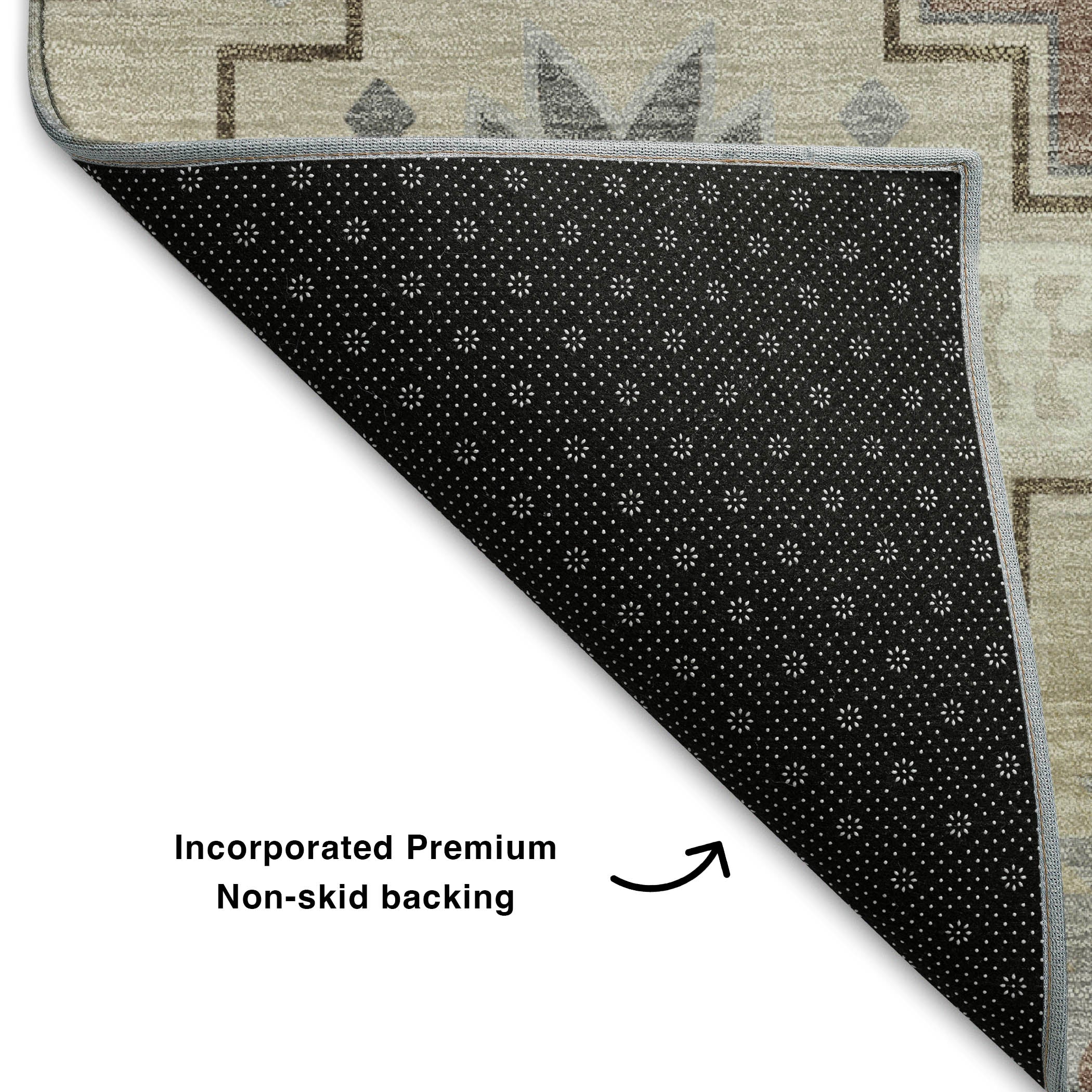Athens Machine Washable Transitional Ivory Rug 1'8" x 2'6" #shape_Rectangle