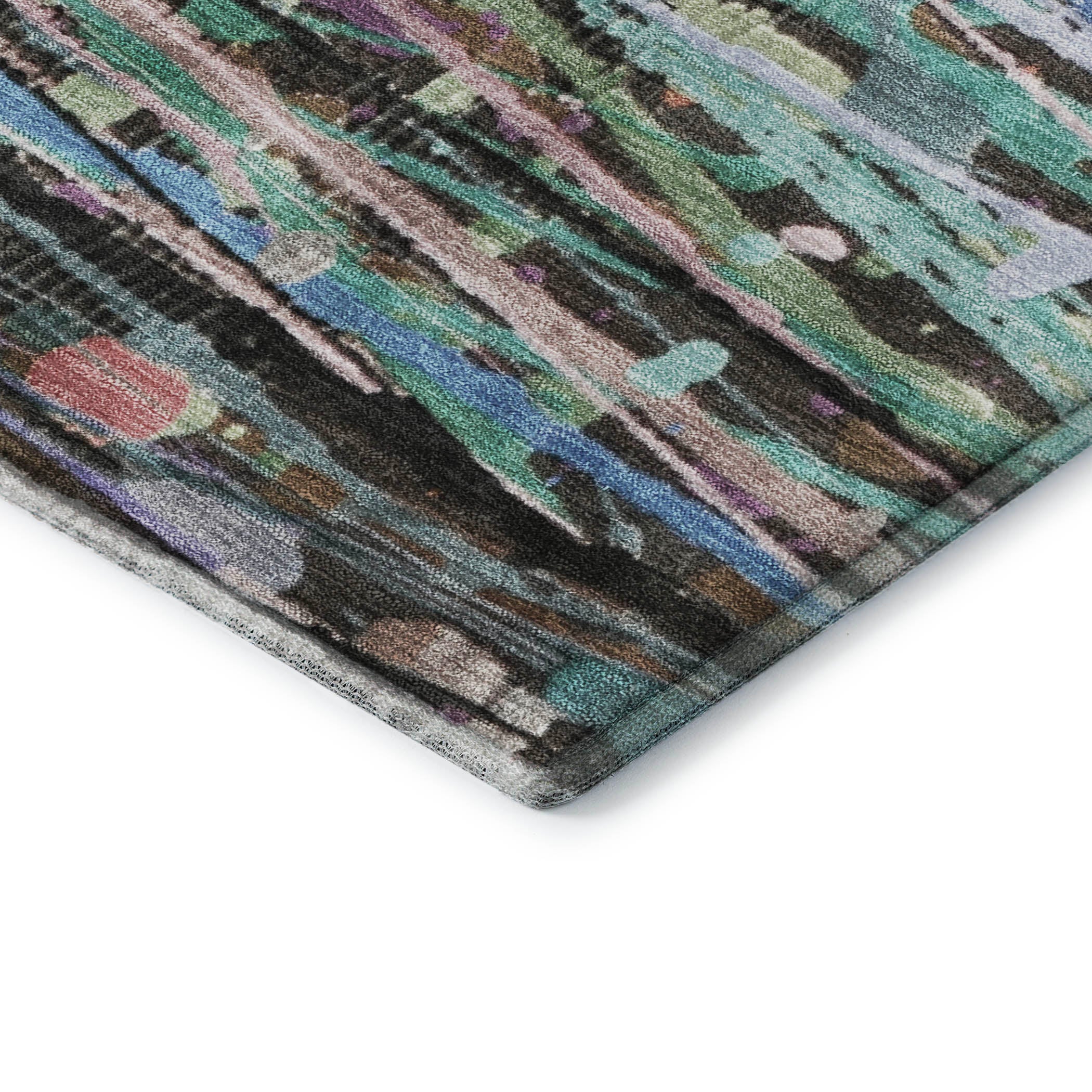 Luang Prabang Machine Washable Transitional Blue Rug 1'8" x 2'6" #shape_Rectangle