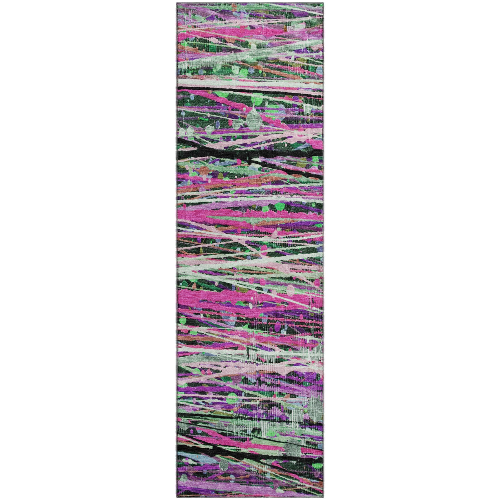 Luang Prabang Machine Washable Transitional Pink Rug 2'3" x 7'6" #shape_Runner
