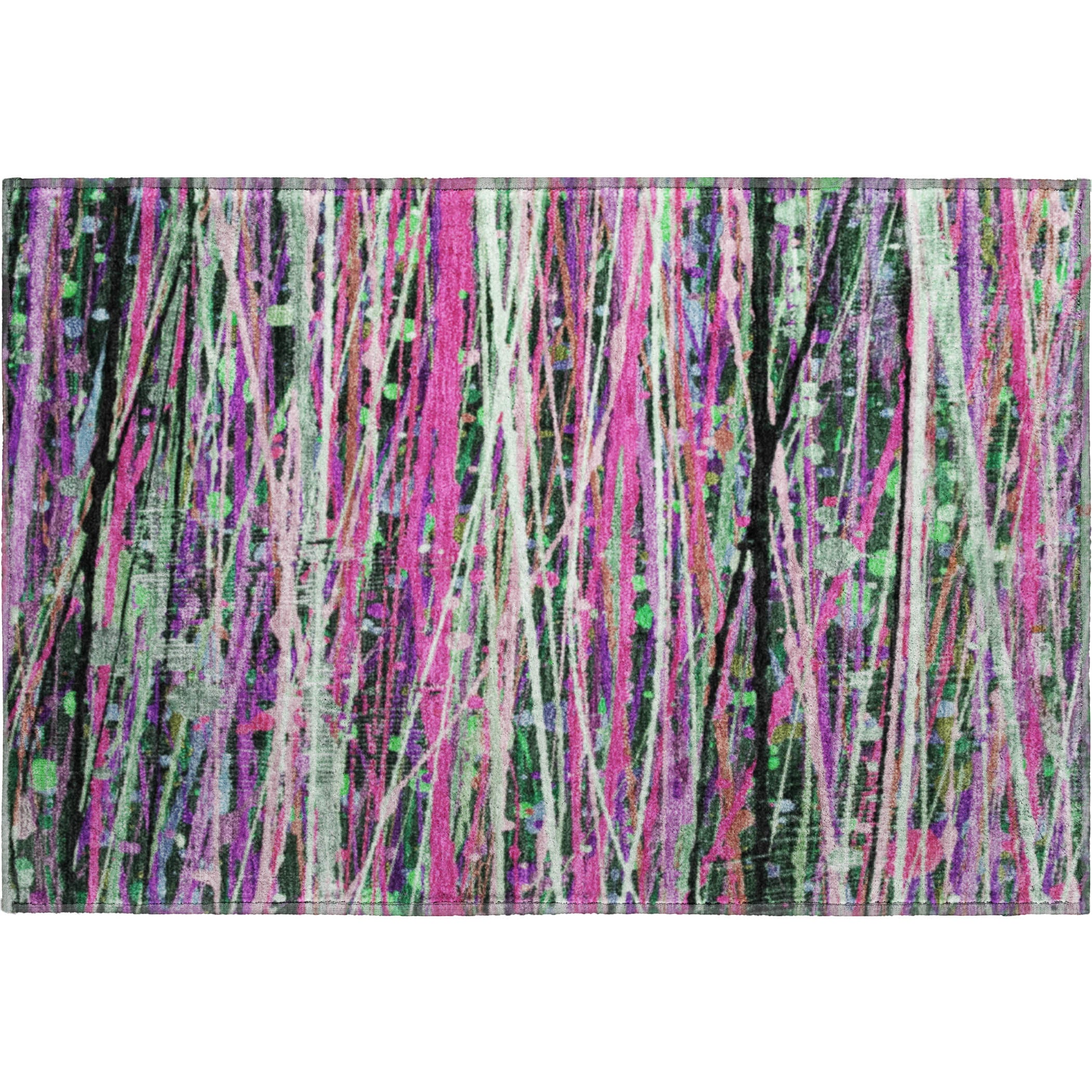 Luang Prabang Machine Washable Transitional Pink Rug 1'8" x 2'6" #shape_Rectangle