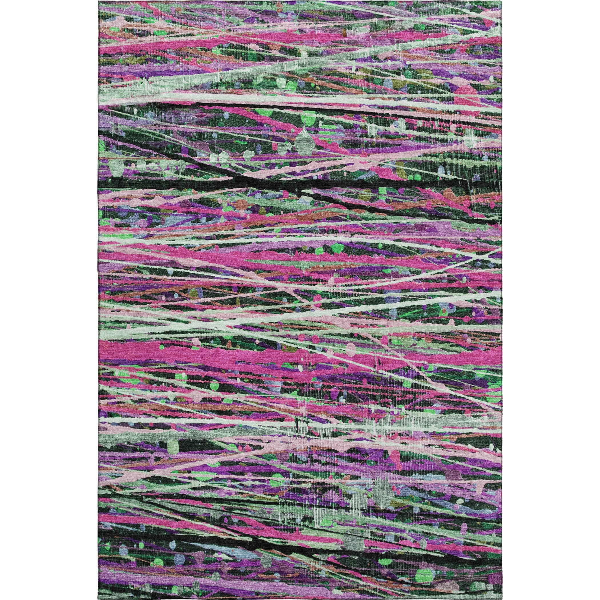 Luang Prabang Machine Washable Transitional Pink Rug 2'6" x 3'10" #shape_Rectangle