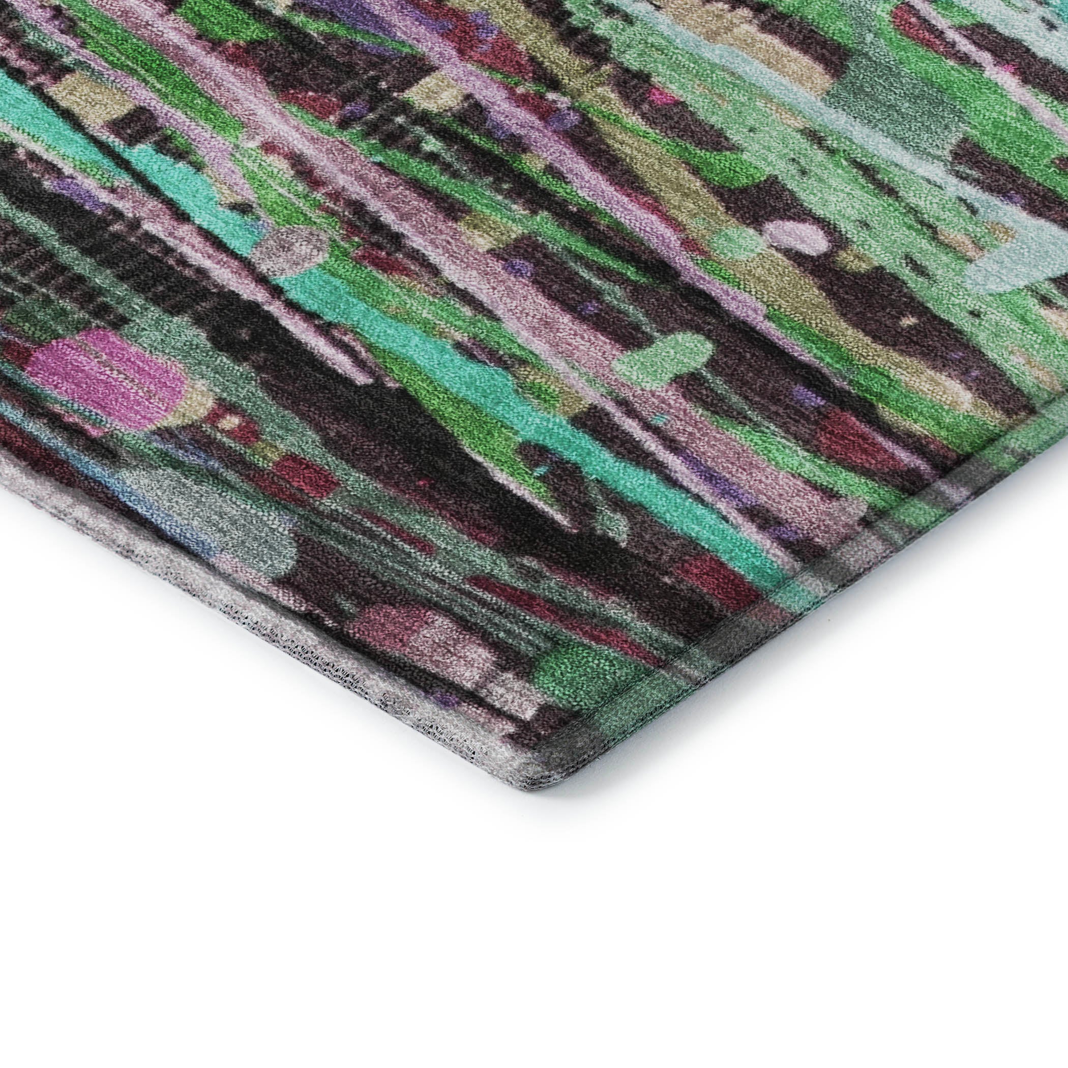 Luang Prabang Machine Washable Transitional Teal Rug 1'8" x 2'6" #shape_Rectangle