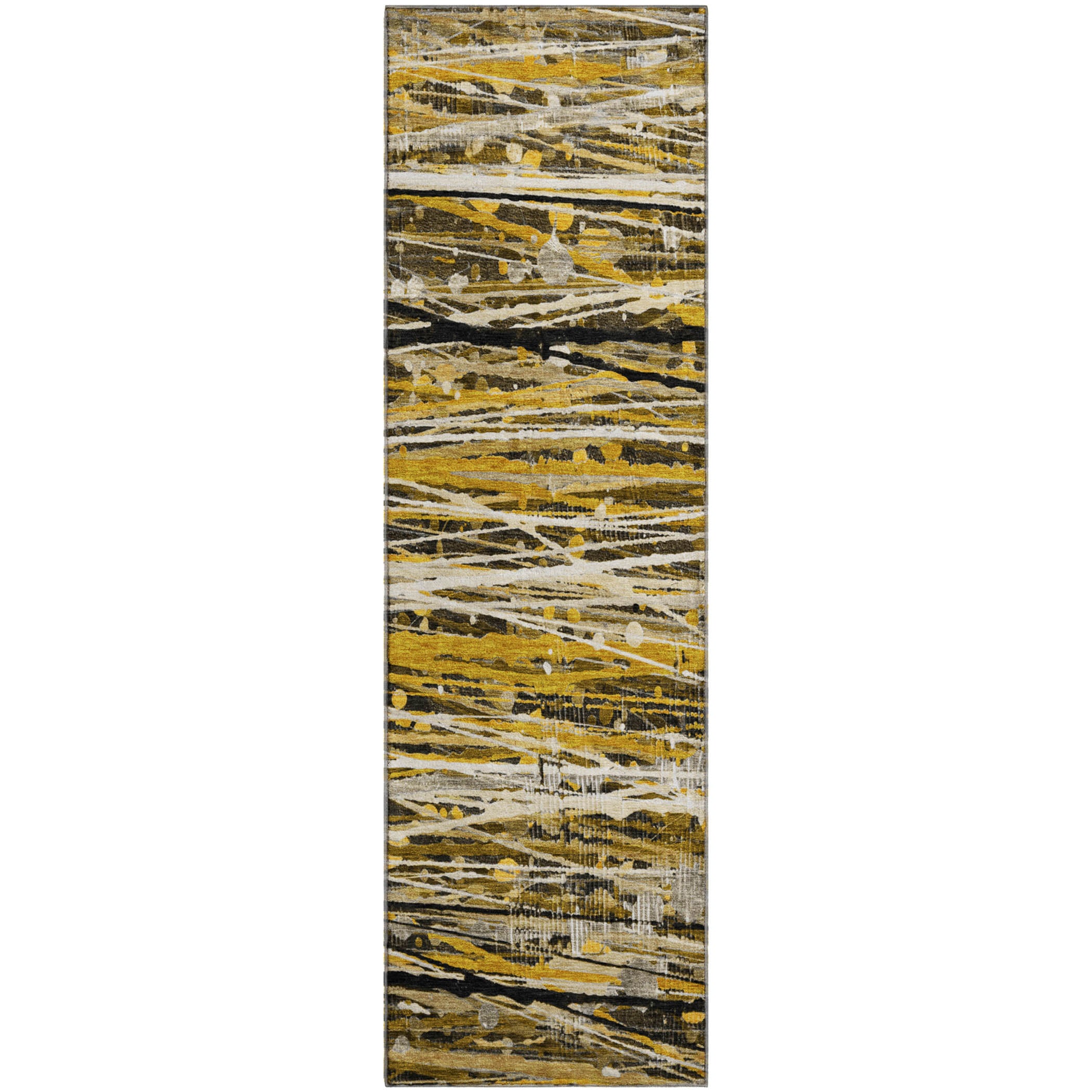 Cusco Machine Washable Transitional Brown Rug 2'3" x 7'6" #shape_Runner