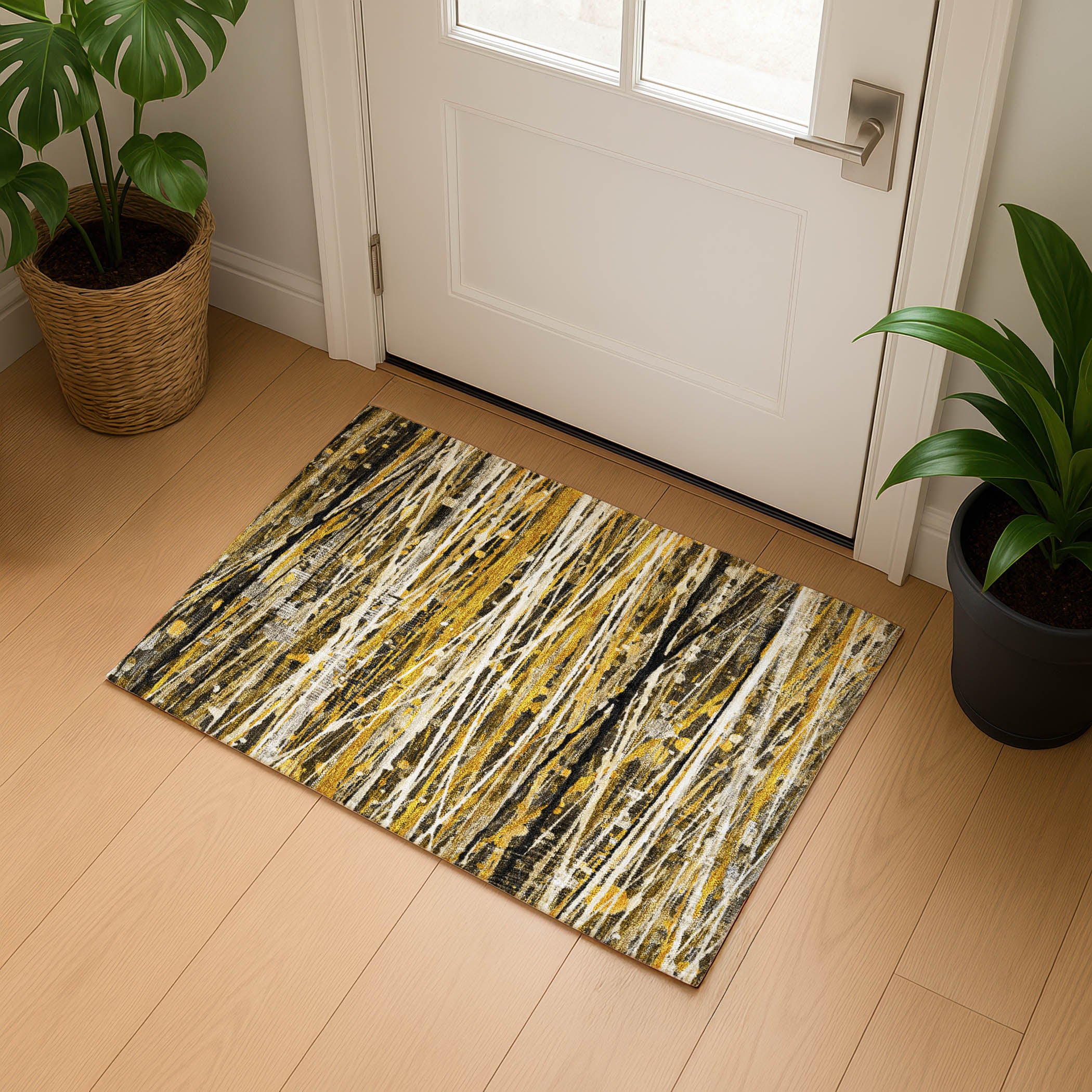 Cusco Machine Washable Transitional Brown Rug 1'8" x 2'6" #shape_Rectangle