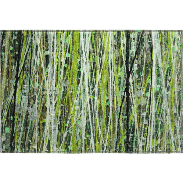 Cusco Machine Washable Transitional Green Rug 1'8" x 2'6"