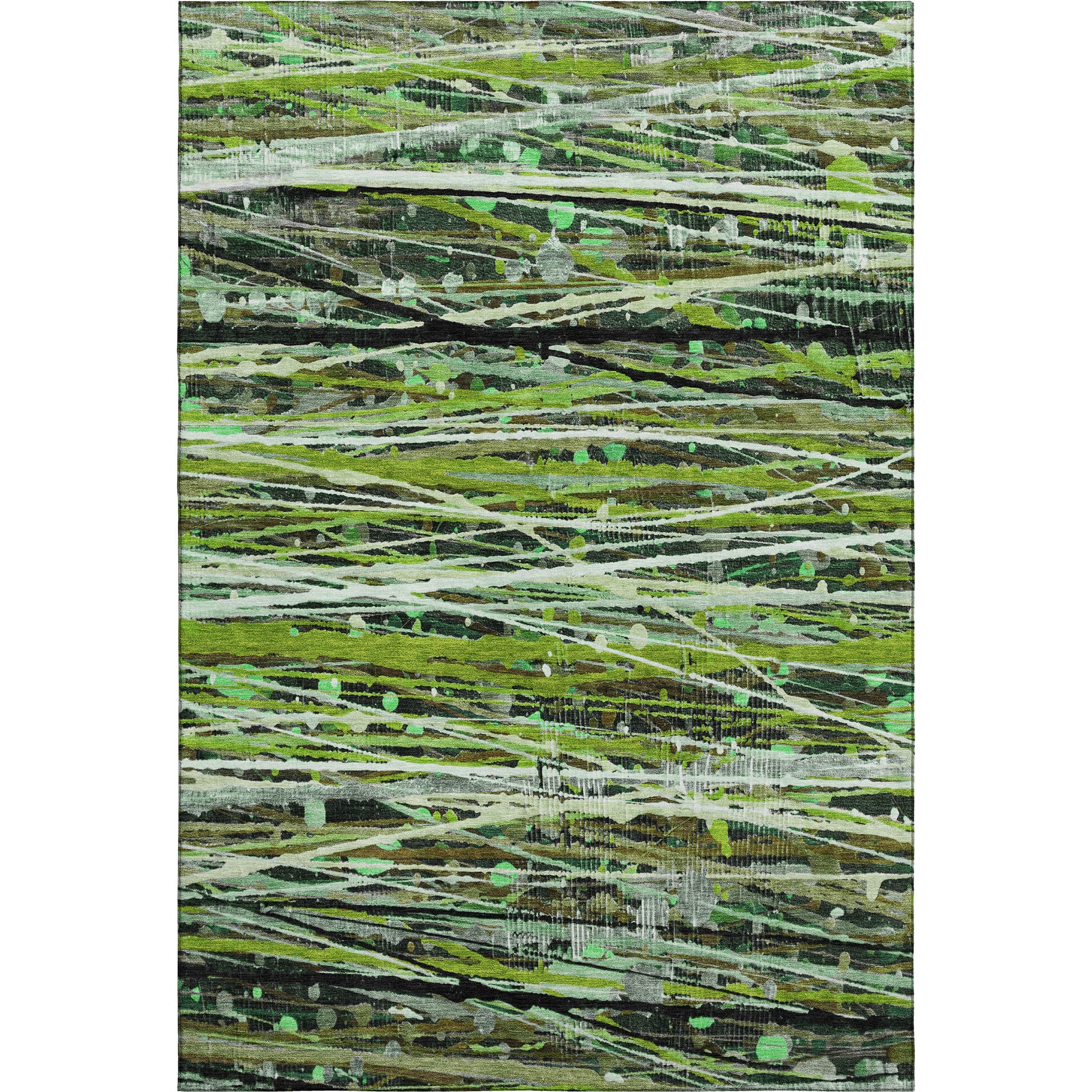 Cusco Machine Washable Transitional Green Rug 2'6" x 3'10" #shape_Rectangle