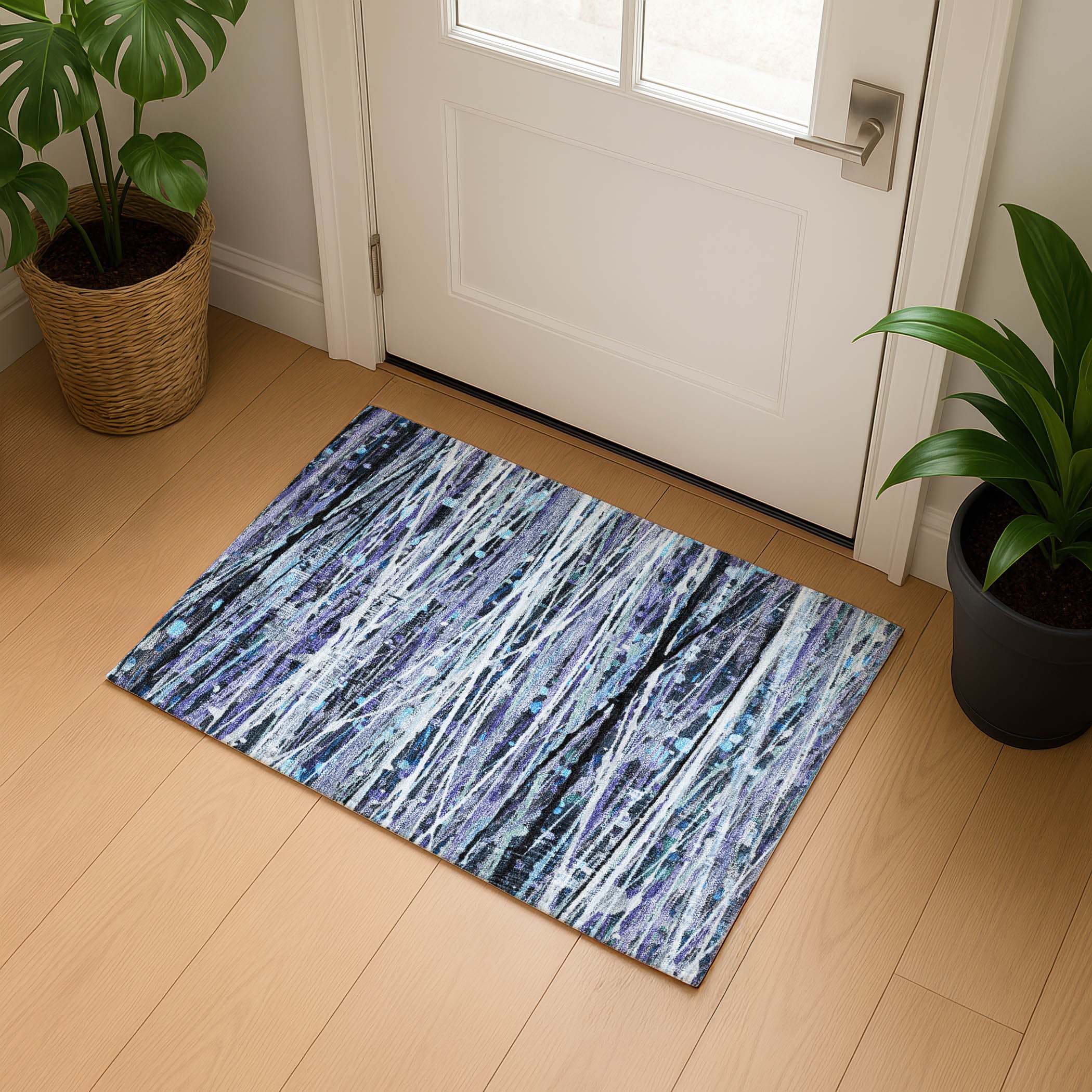 Cusco Machine Washable Transitional Purple Rug 1'8" x 2'6" #shape_Rectangle