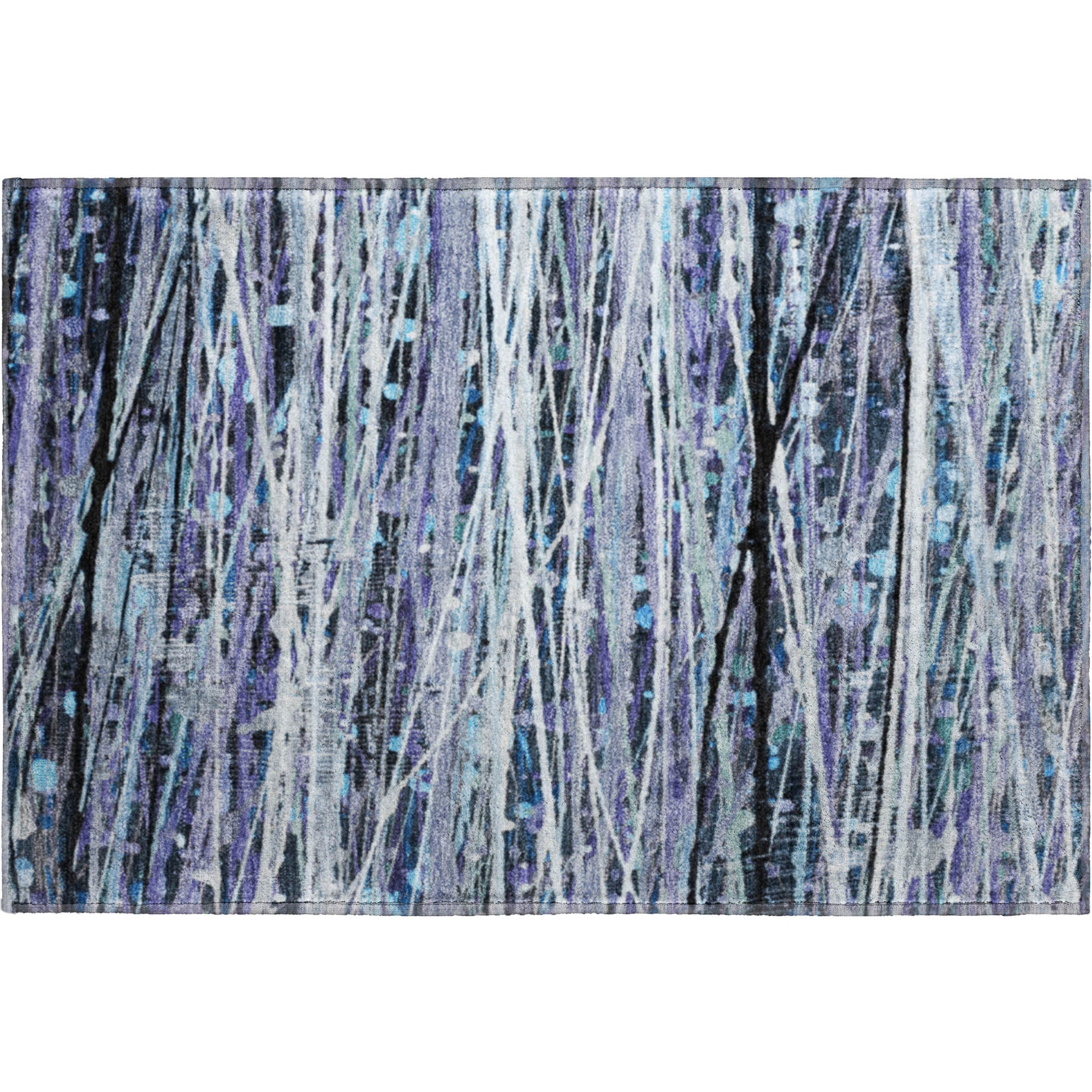 Cusco Machine Washable Transitional Purple Rug 1'8" x 2'6" #shape_Rectangle