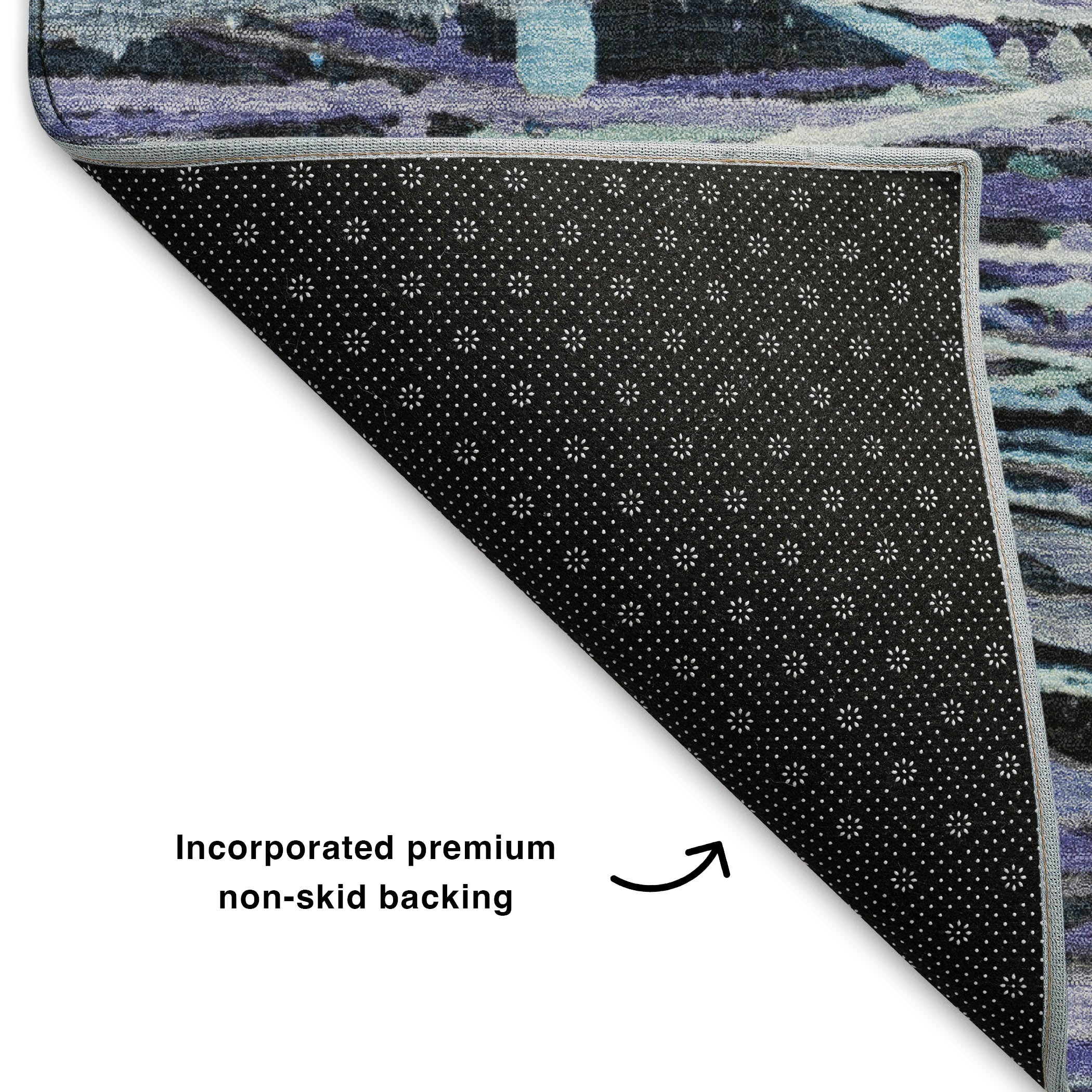 Cusco Machine Washable Transitional Purple Rug 1'8" x 2'6" #shape_Rectangle