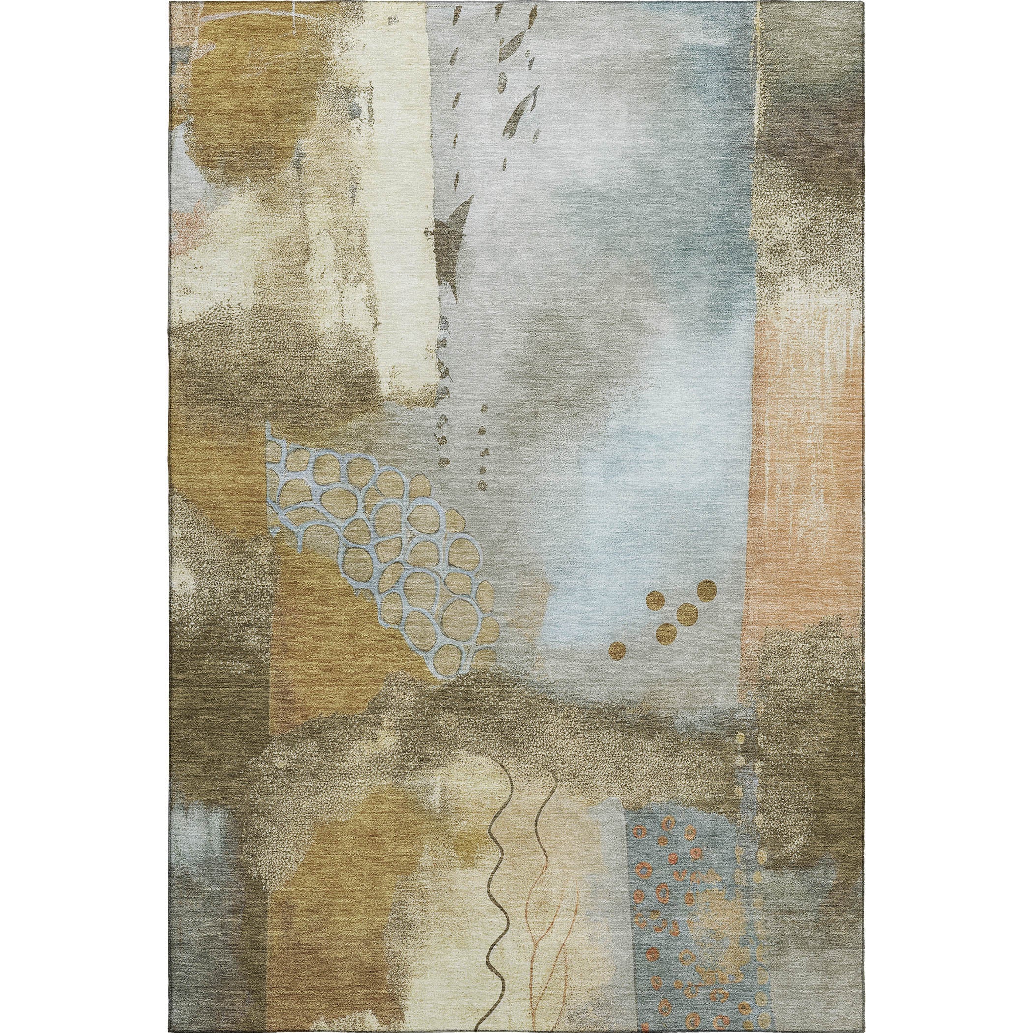 Cusco Machine Washable Transitional Brown Rug 2'6" x 3'10" #shape_Rectangle
