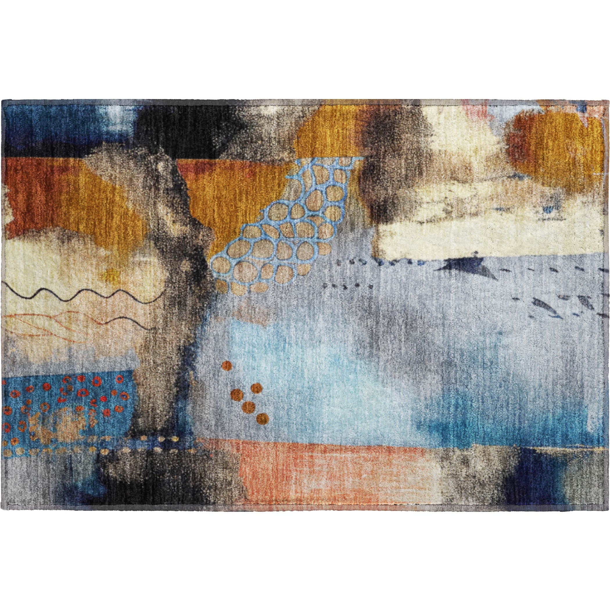 Cusco Machine Washable Transitional Copper Orange Rug 1'8" x 2'6" #shape_Rectangle