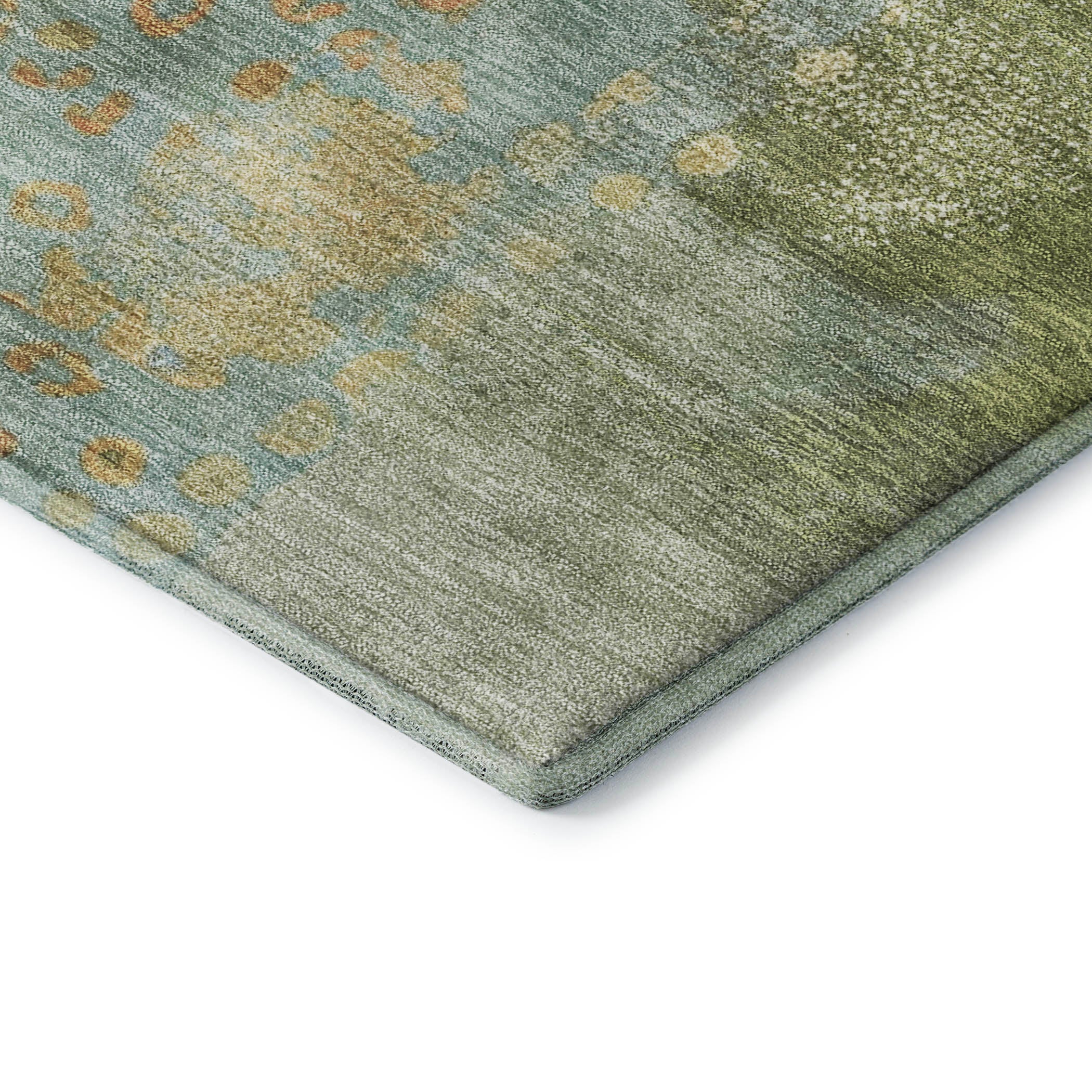 Cusco Machine Washable Transitional Green Rug 1'8" x 2'6" #shape_Rectangle