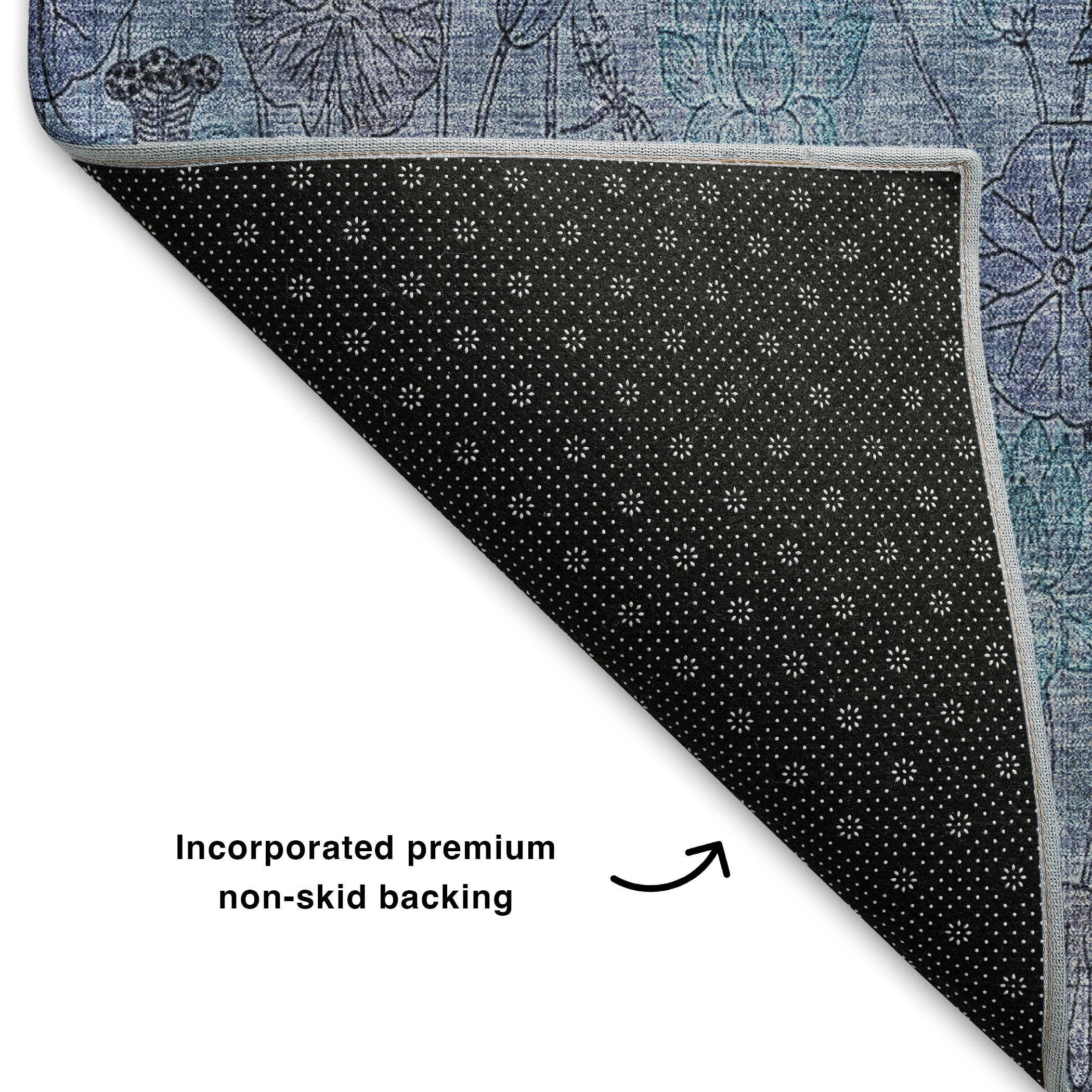 Sintra Machine Washable Transitional Blue Rug 1'8" x 2'6" #shape_Rectangle