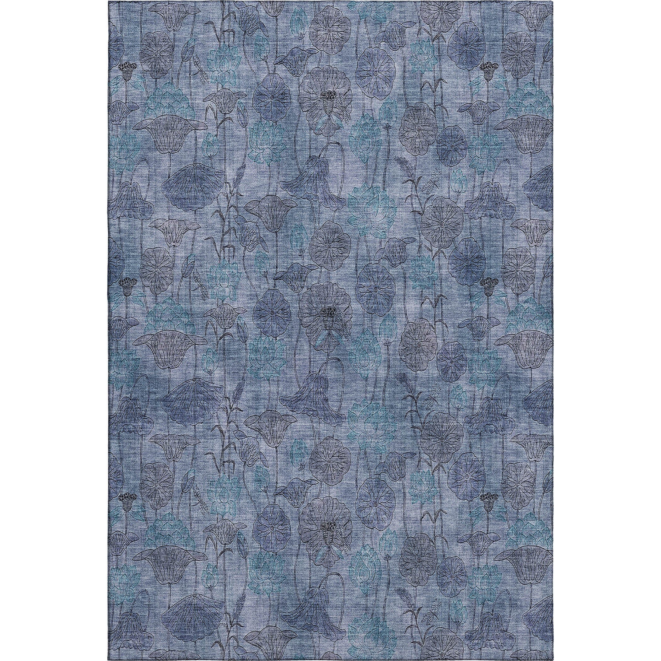 Sintra Machine Washable Transitional Blue Rug 2'6" x 3'10" #shape_Rectangle
