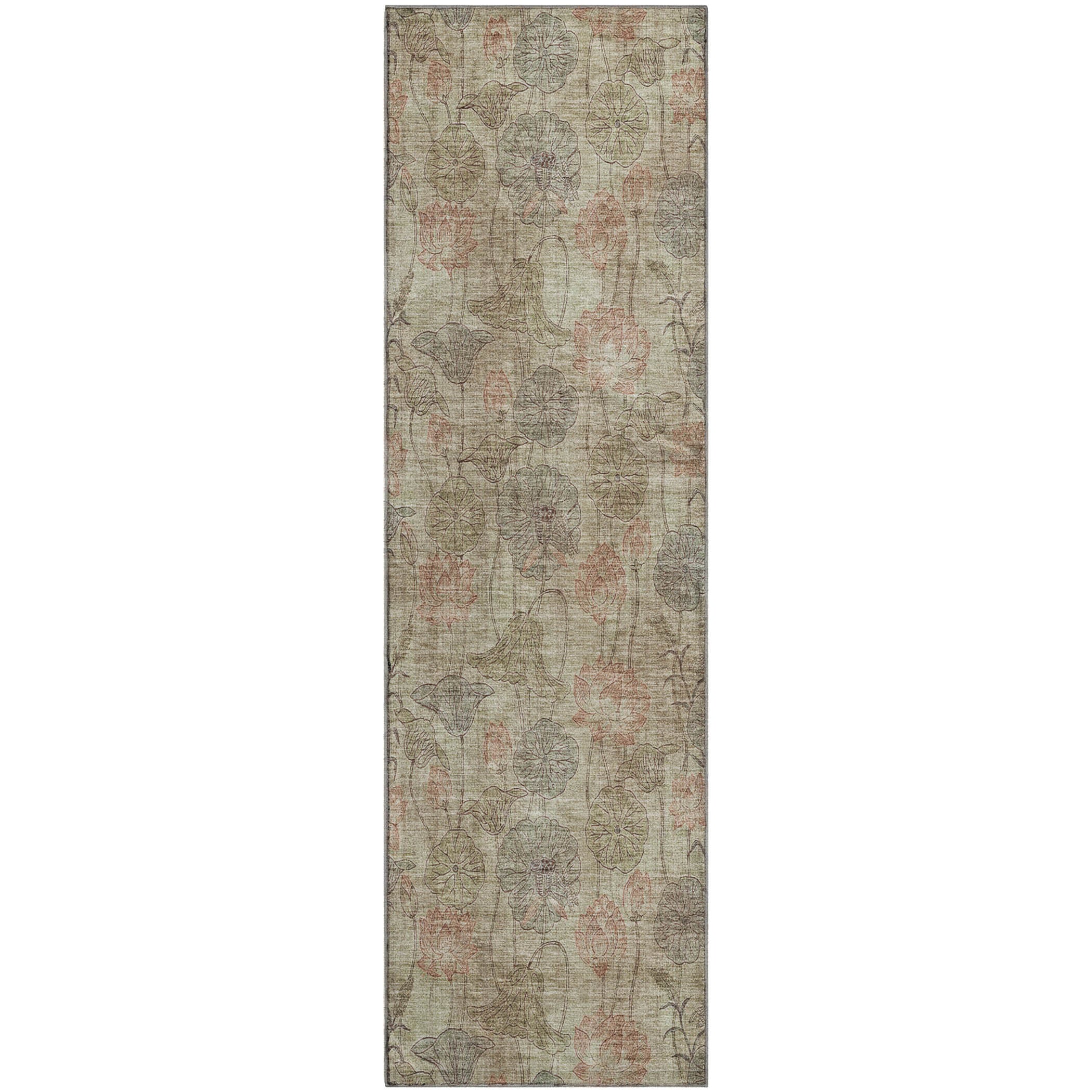 Sintra Machine Washable Transitional Brown Rug 2'3" x 7'6" #shape_Runner