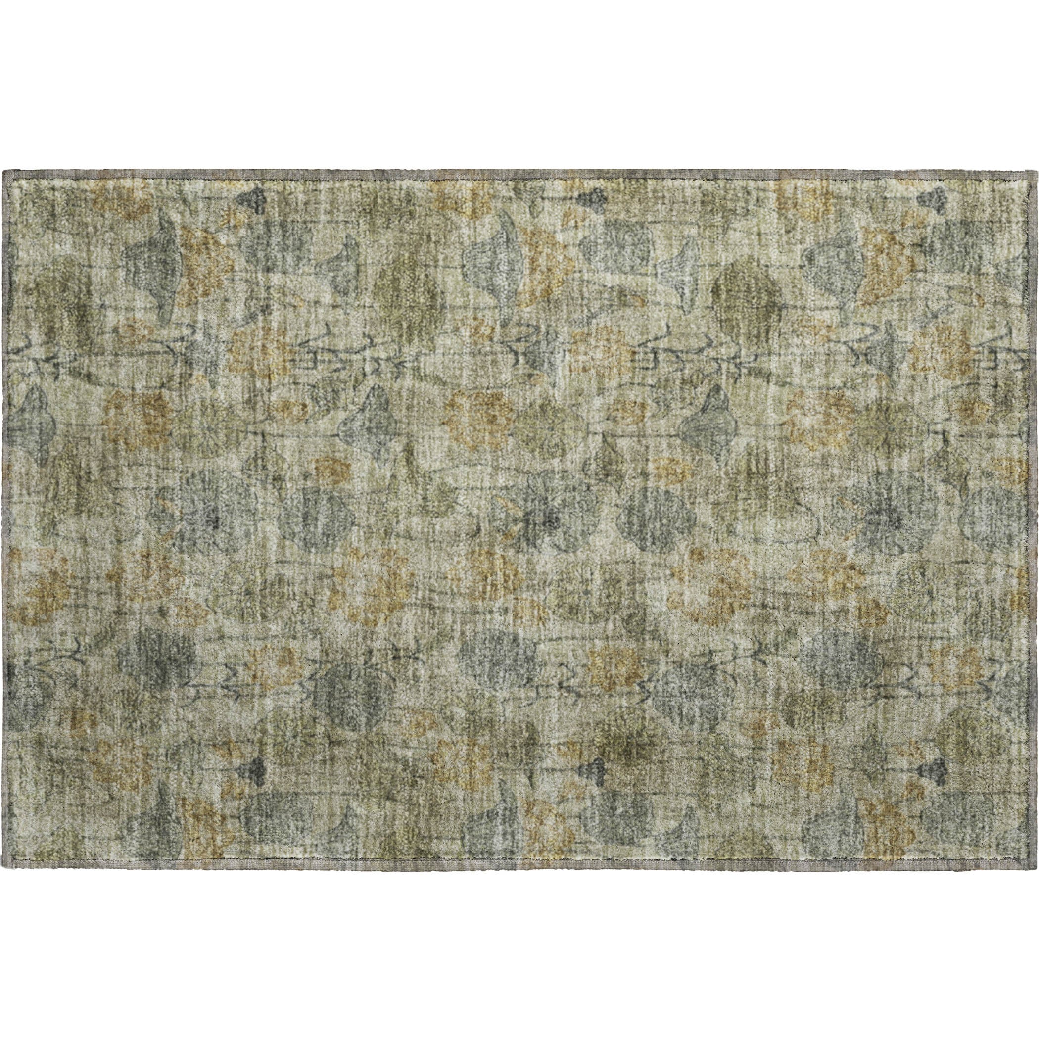 Sintra Machine Washable Transitional Khaki Brown Rug 1'8" x 2'6" #shape_Rectangle