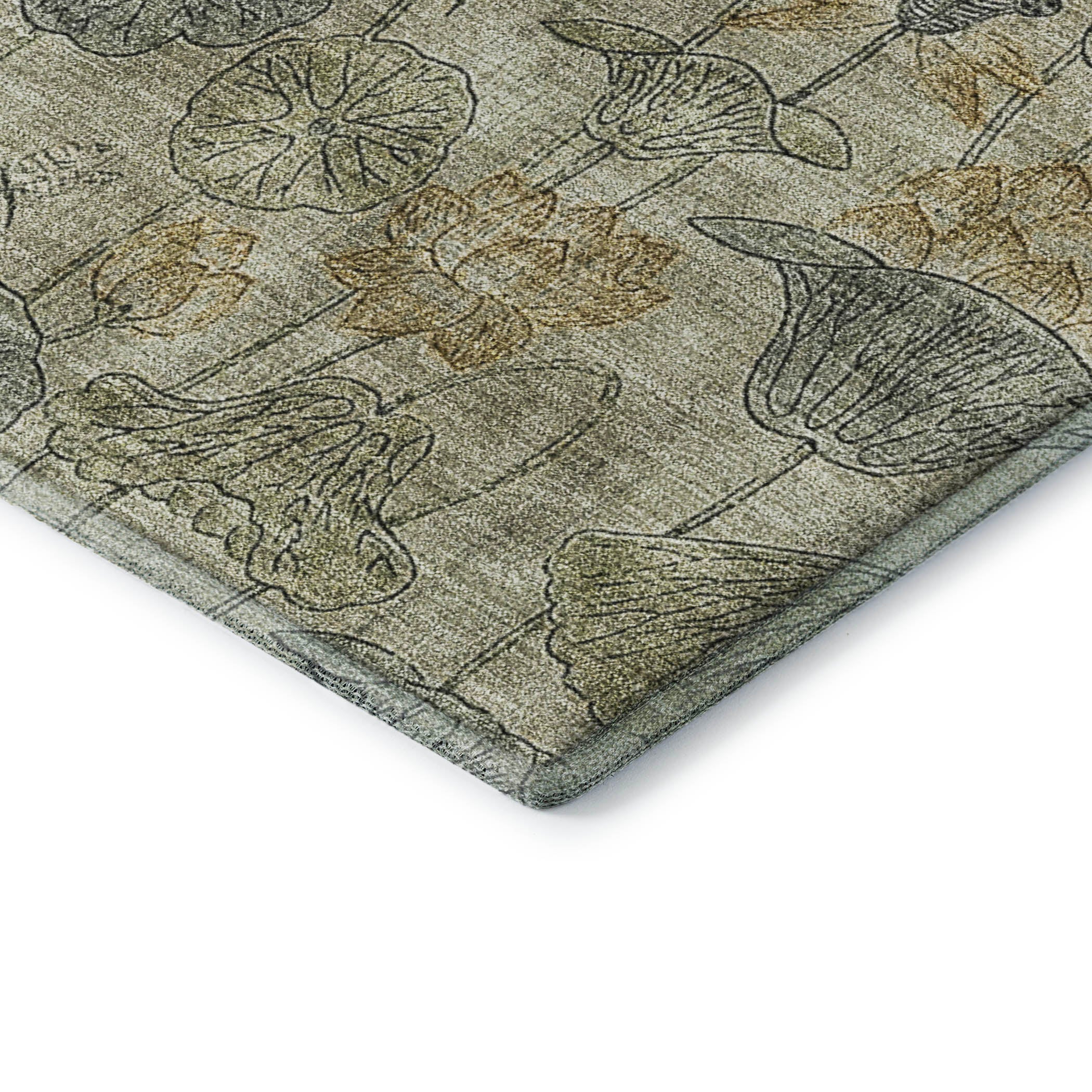Sintra Machine Washable Transitional Khaki Brown Rug 1'8" x 2'6" #shape_Rectangle