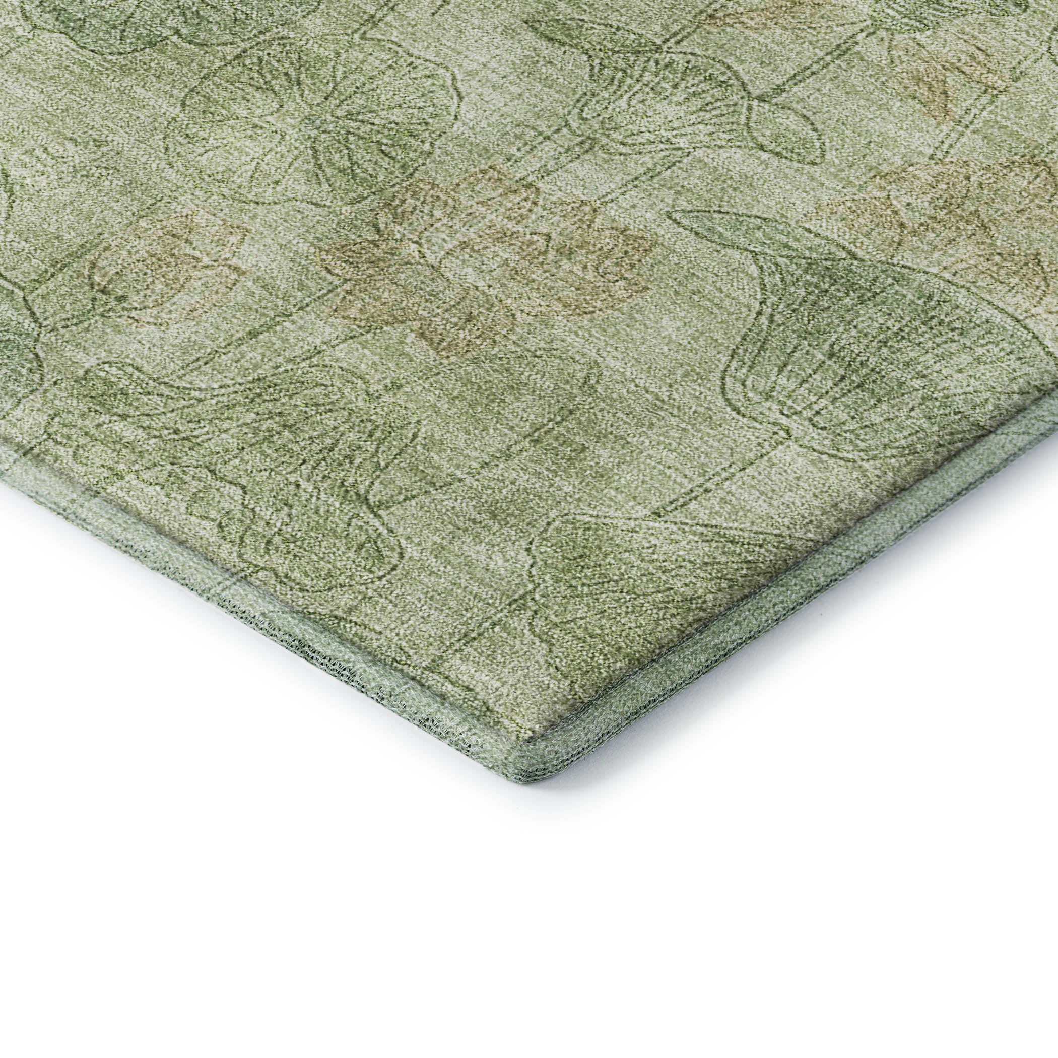 Sintra Machine Washable Transitional Sage Green Rug 1'8" x 2'6" #shape_Rectangle