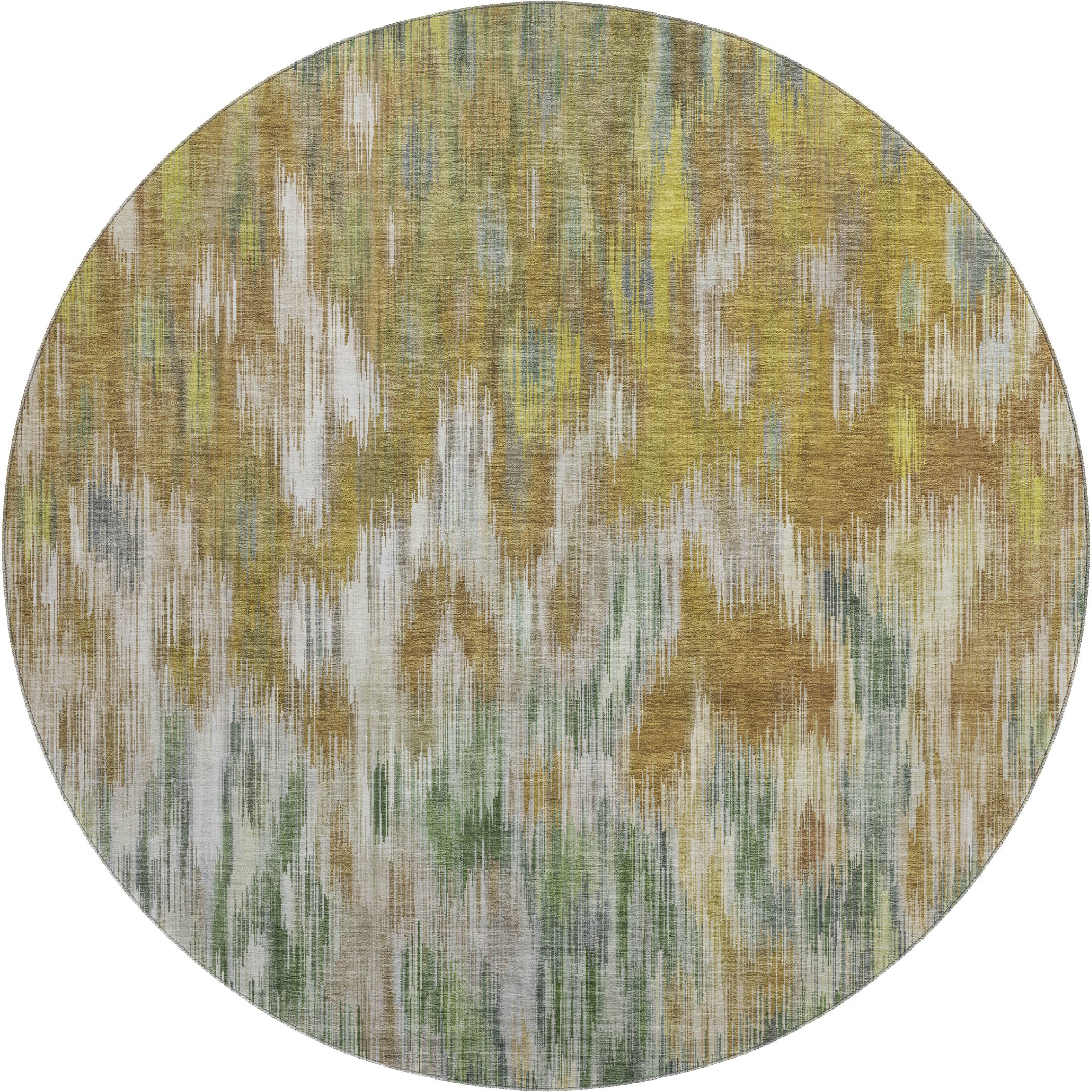 Mostar Machine Washable Transitional Brown Rug 8' x 8' #shape_Round