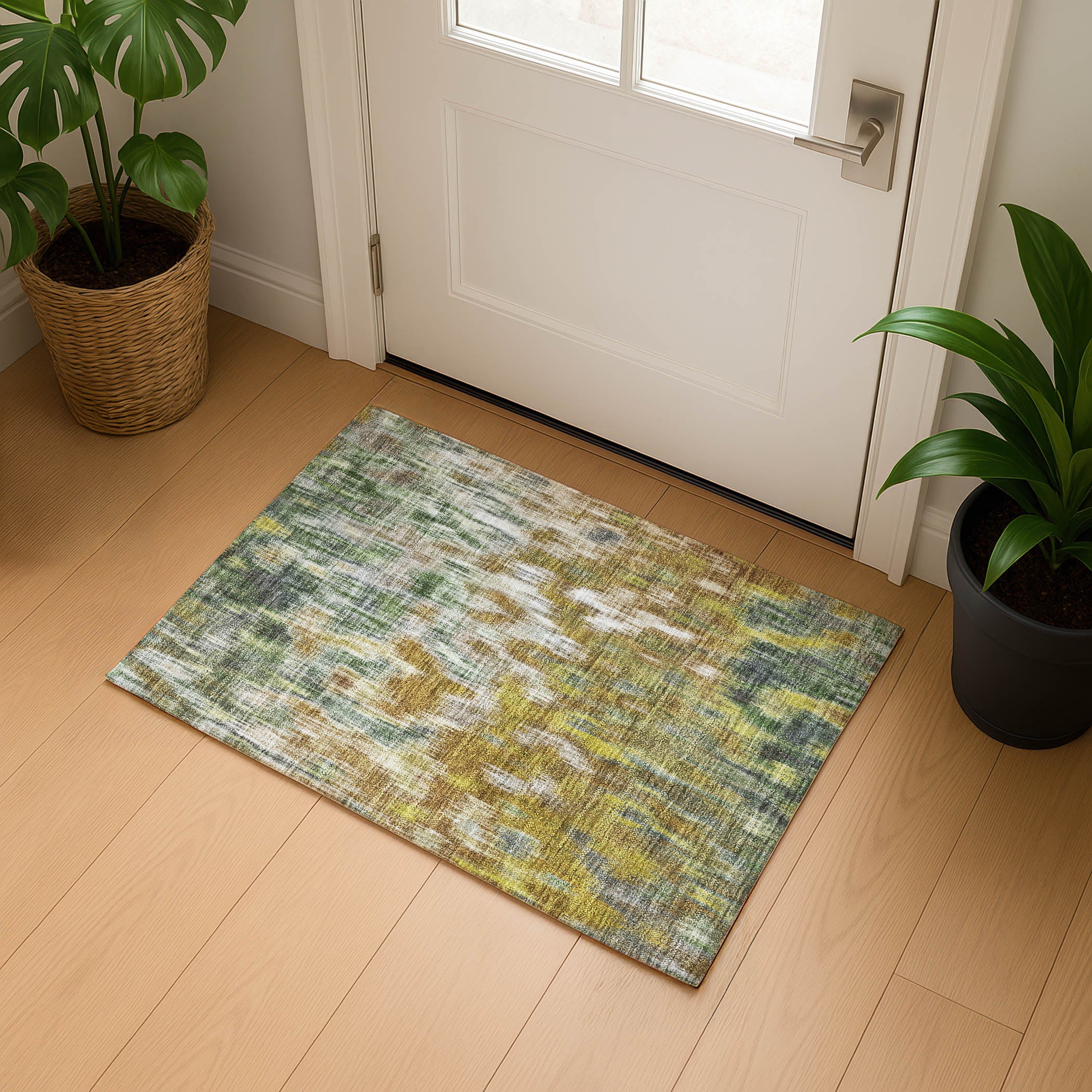 Mostar Machine Washable Transitional Brown Rug 1'8" x 2'6" #shape_Rectangle
