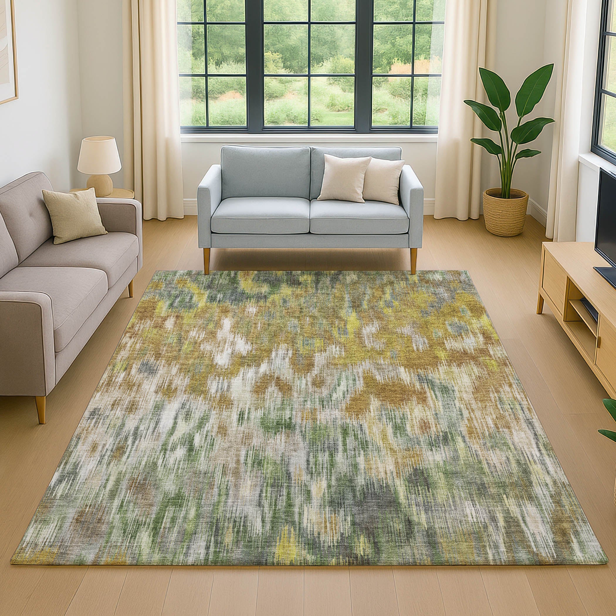 Mostar Machine Washable Transitional Brown Rug 2'6" x 3'10" #shape_Rectangle
