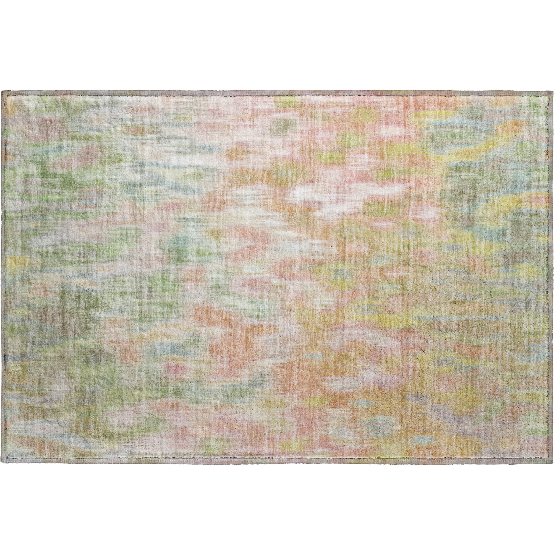 Mostar Machine Washable Transitional Coral Orange Rug 1'8" x 2'6" #shape_Rectangle